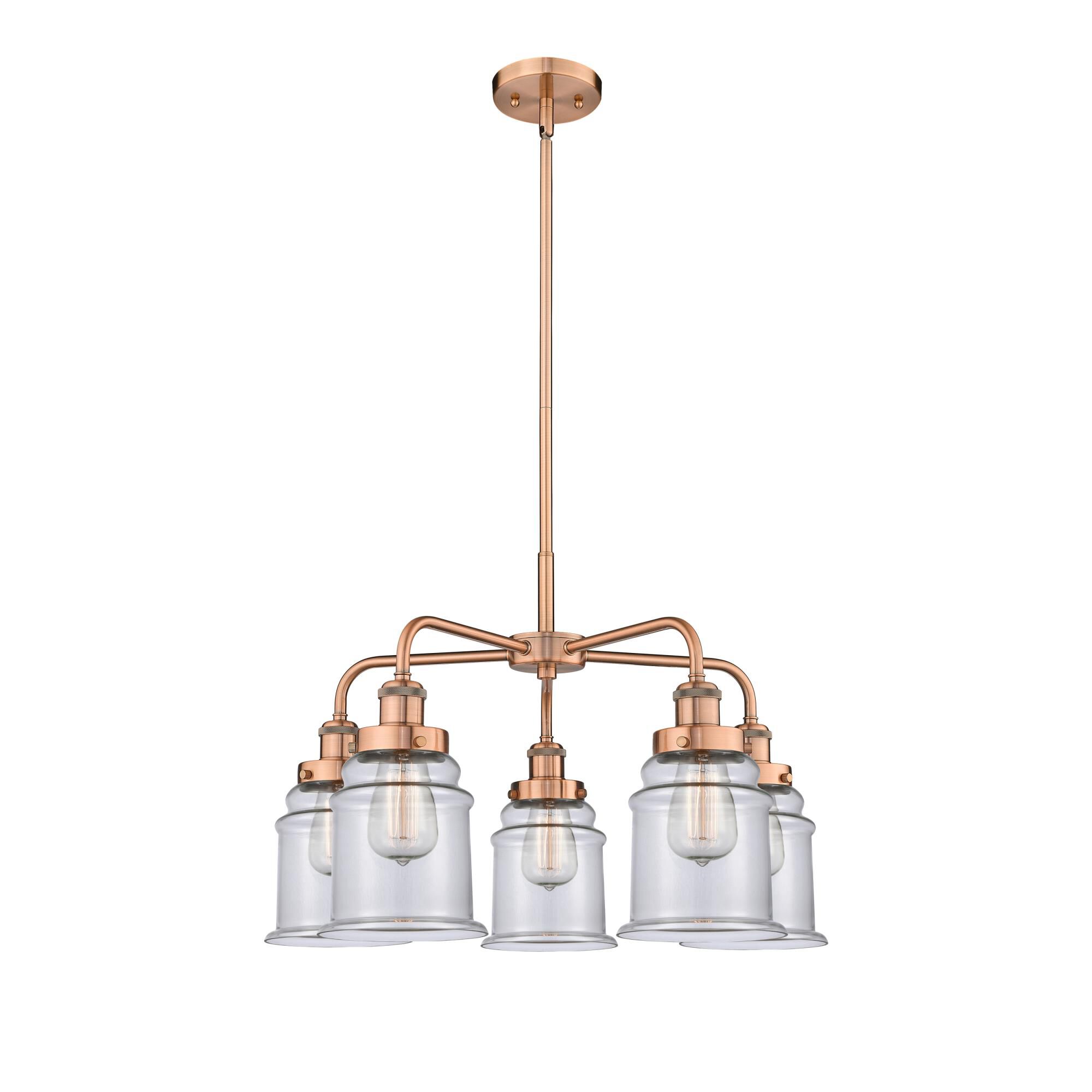 Shown in Antique Copper finish and Clear glass