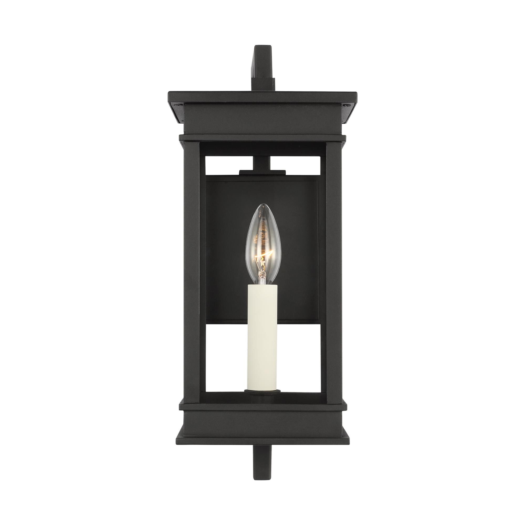 Shown in Textured Black finish and Clear Glass Panels shade
