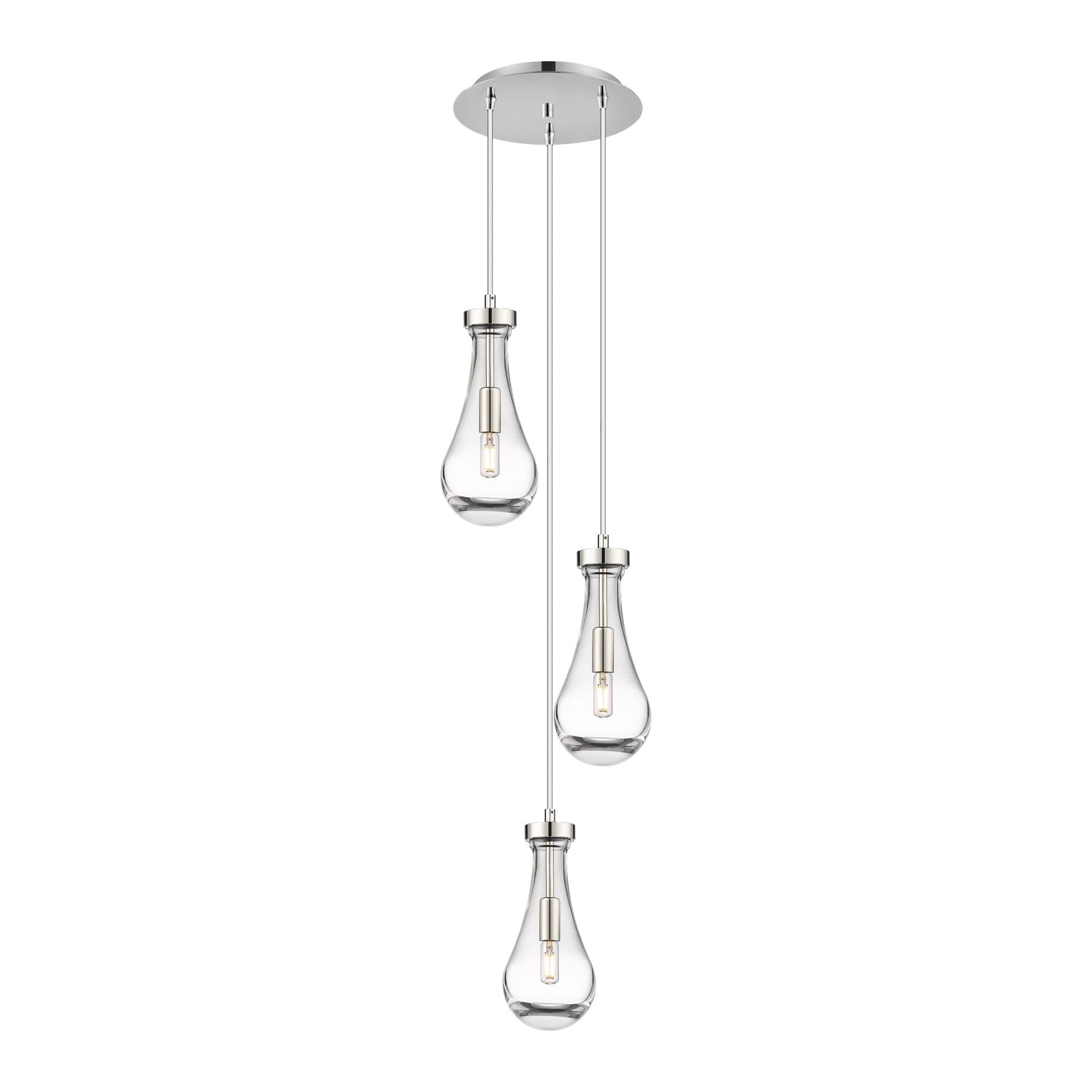 Shown in Polished Nickel finish and Clear glass and Clear Glass shade