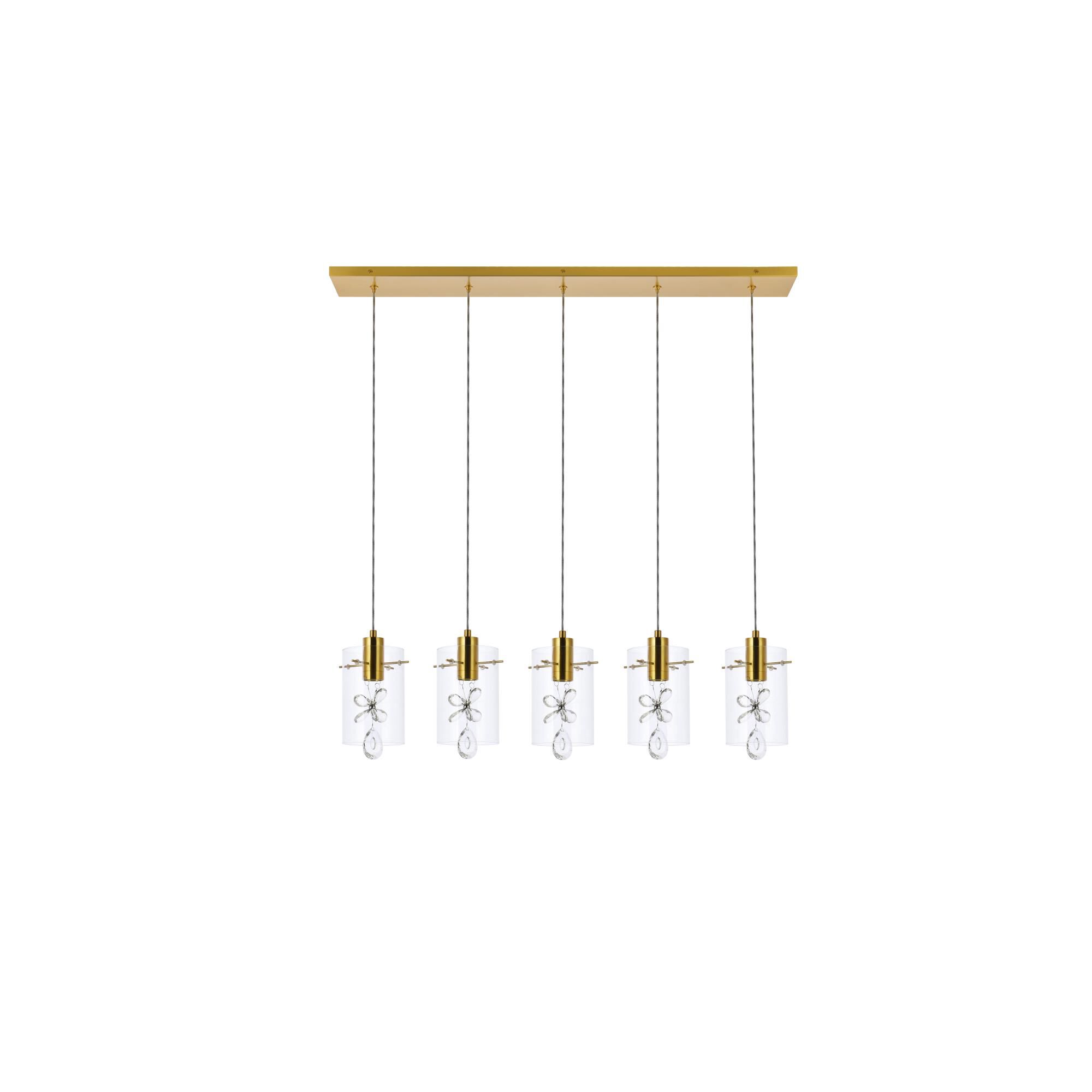 Hana 36 Inch 5 Light LED Linear Suspension Light by Elegant Lighting