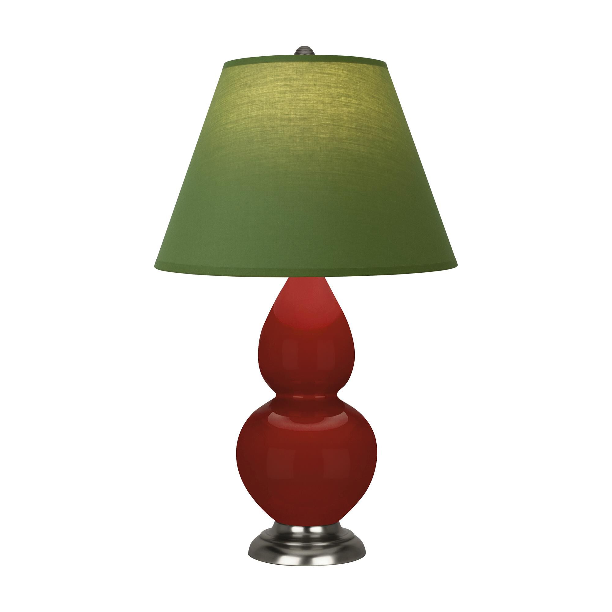 Shown in Oxblood finish and Tea Green with Taupe Lining shade and Antique Silver accent