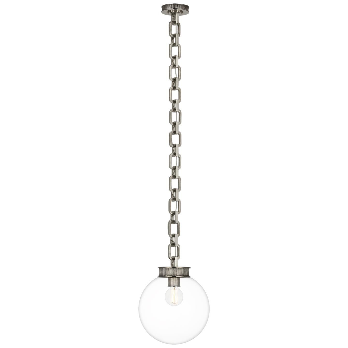 Shown in Pewter finish and Clear glass