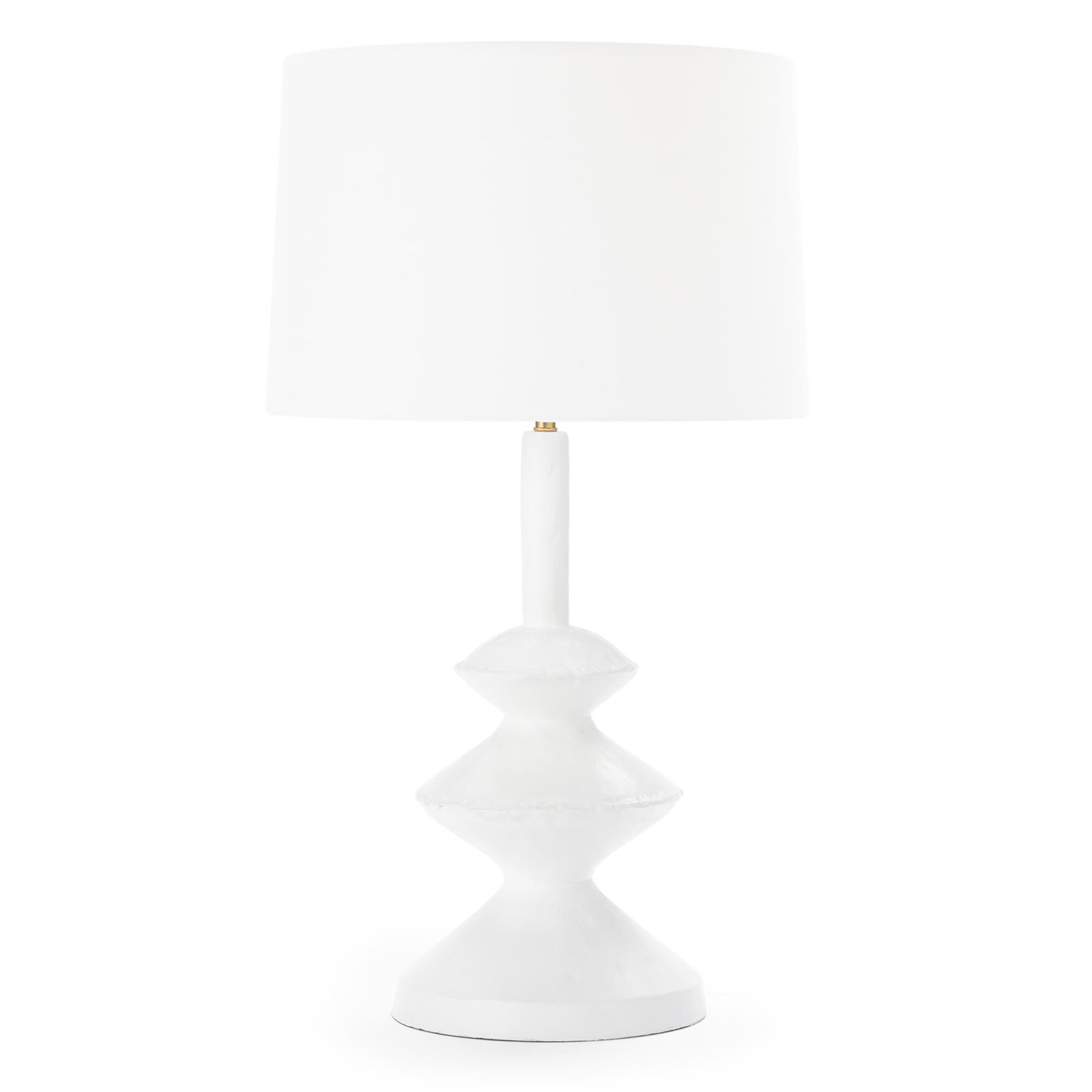 Shown in White finish and Linen shade