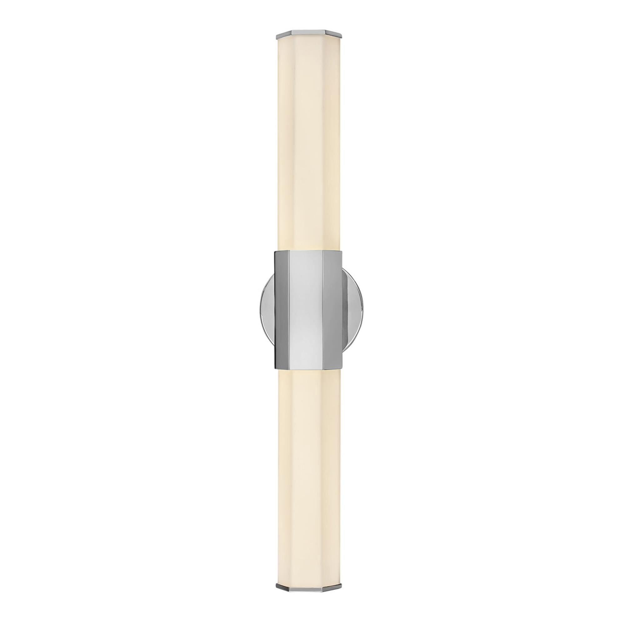 Shown in Polished Nickel finish and Etched glass