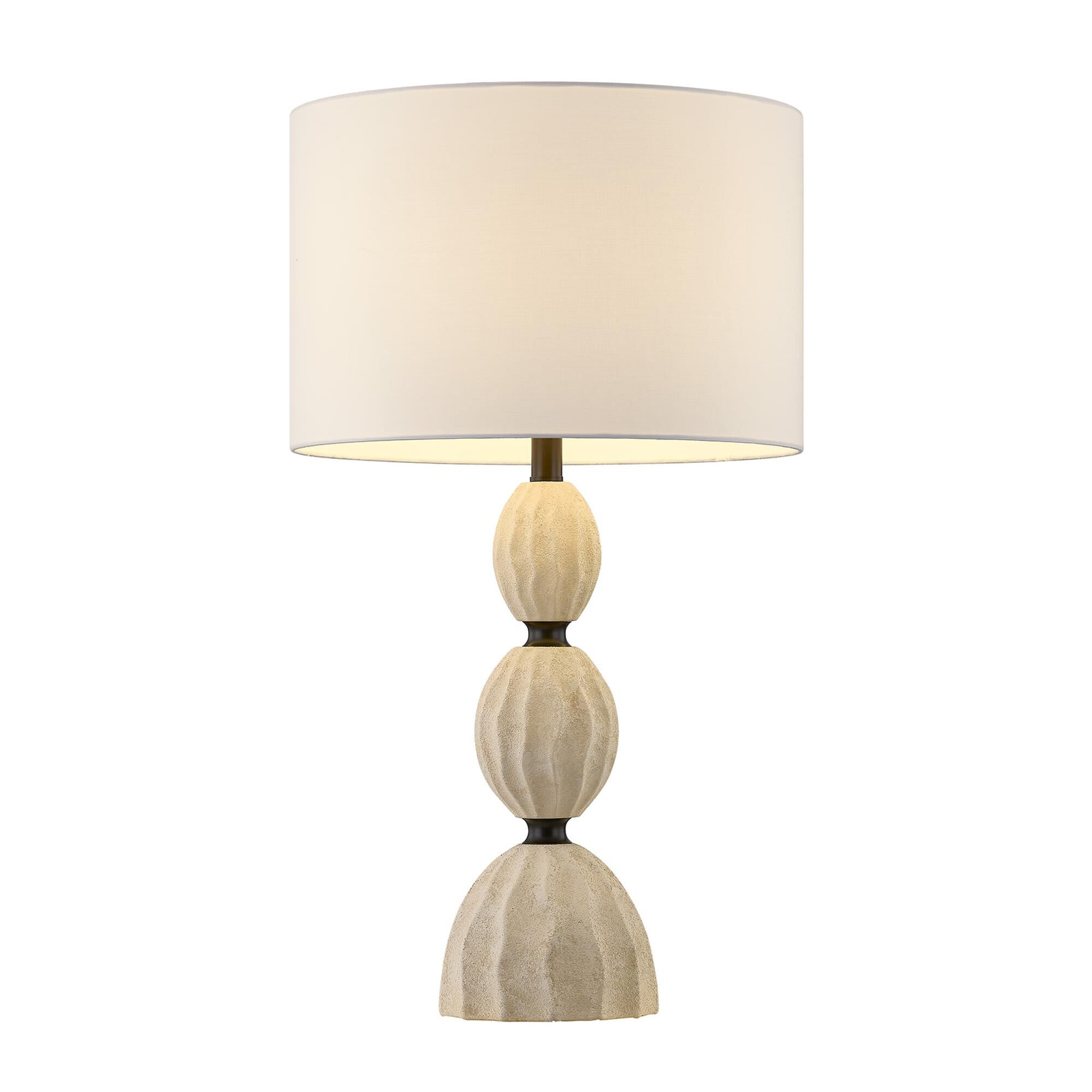 Shown in Mediterranean Bronze finish and White Fabric shade