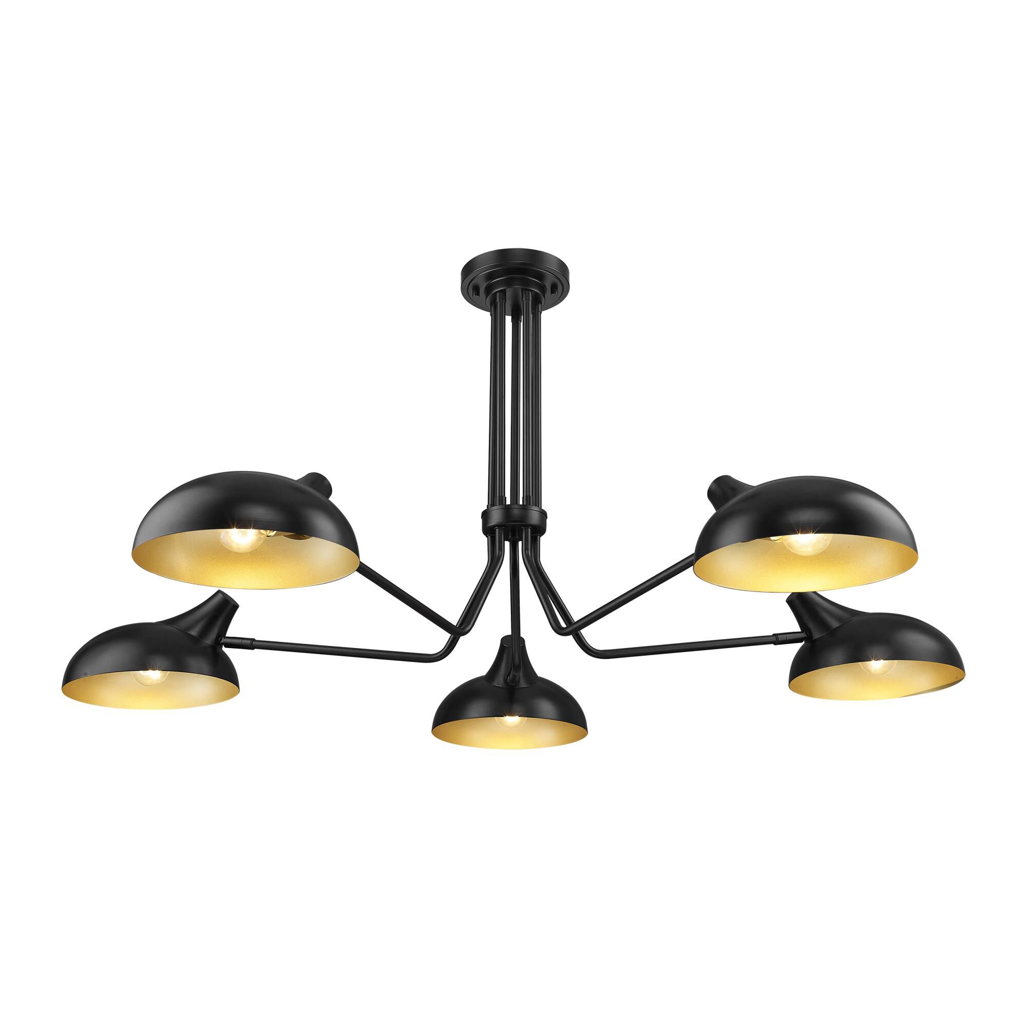 Shown in Matte Black finish and Matte Black Outer and Gold Inner Steel shade