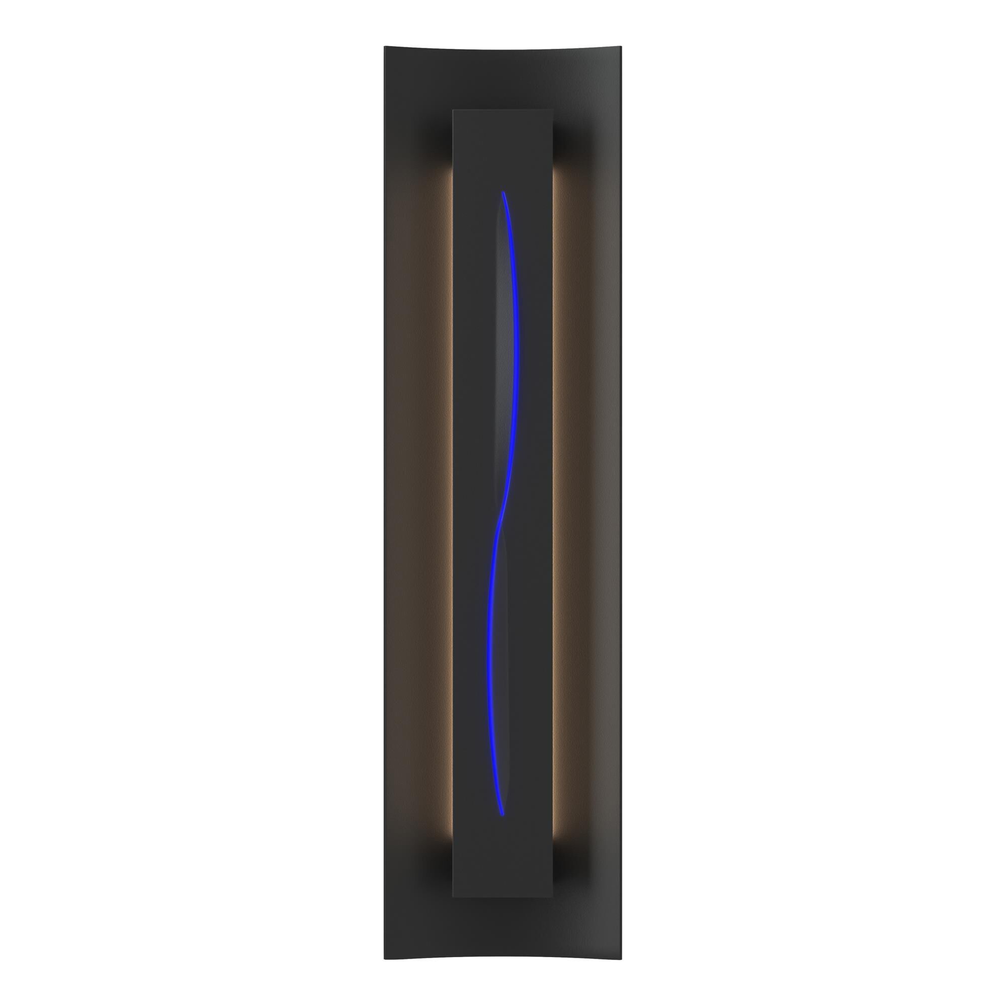 Shown in Black finish and Blue  glass