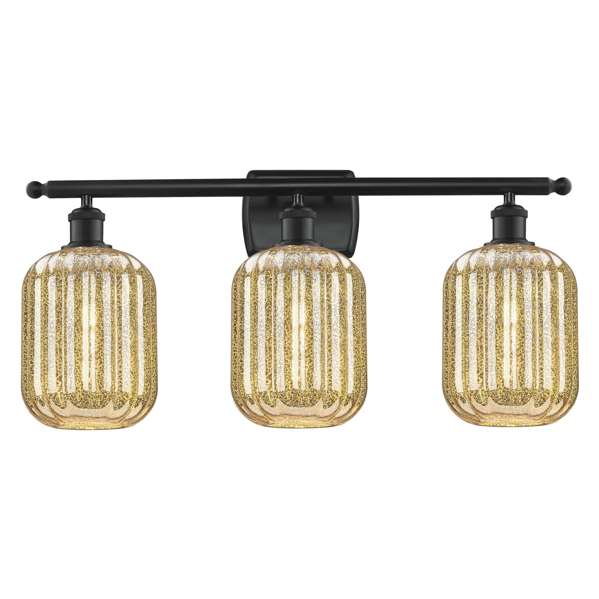 Shown in Matte Black finish and Mercury glass