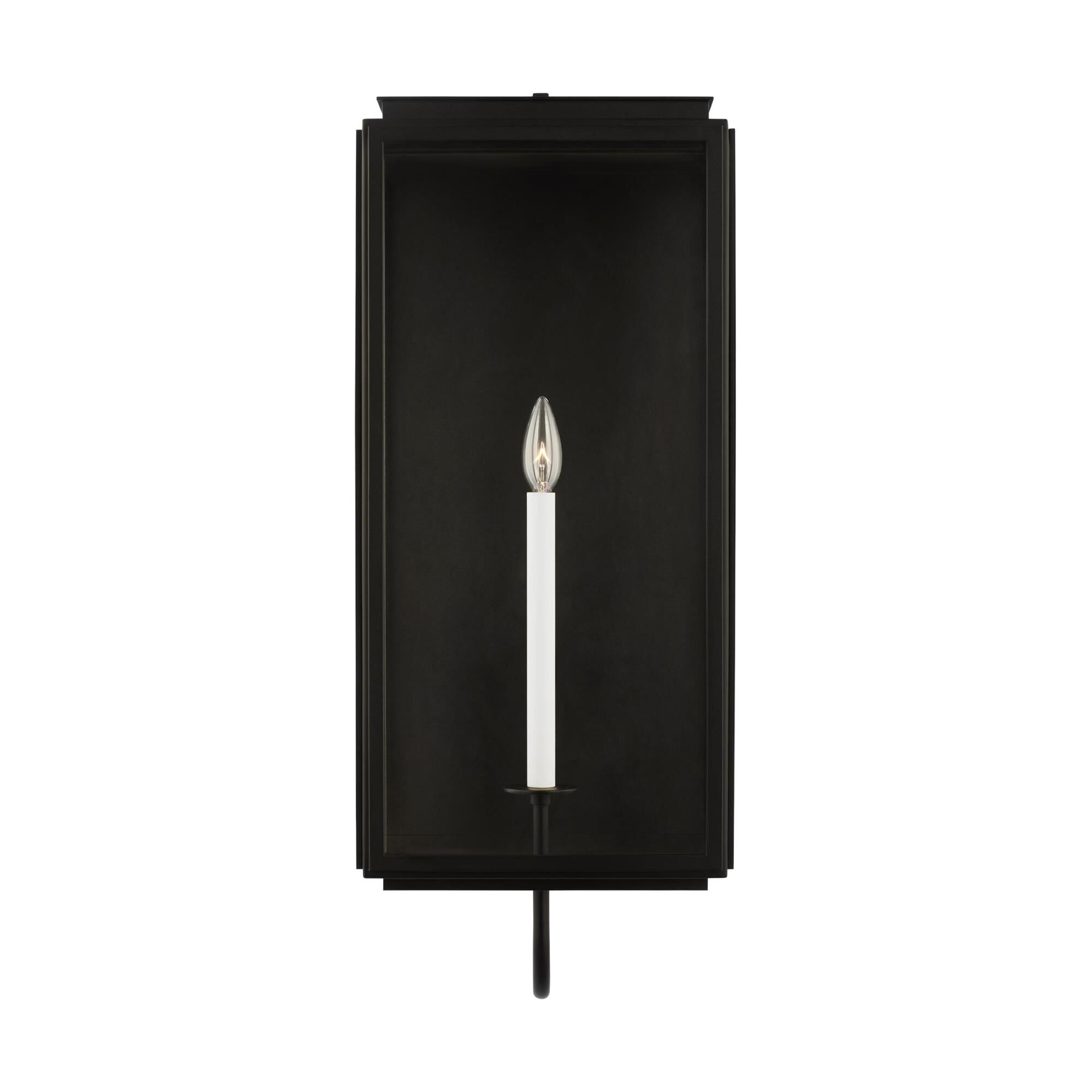 Shown in Textured Black finish and Clear Glass Panels shade