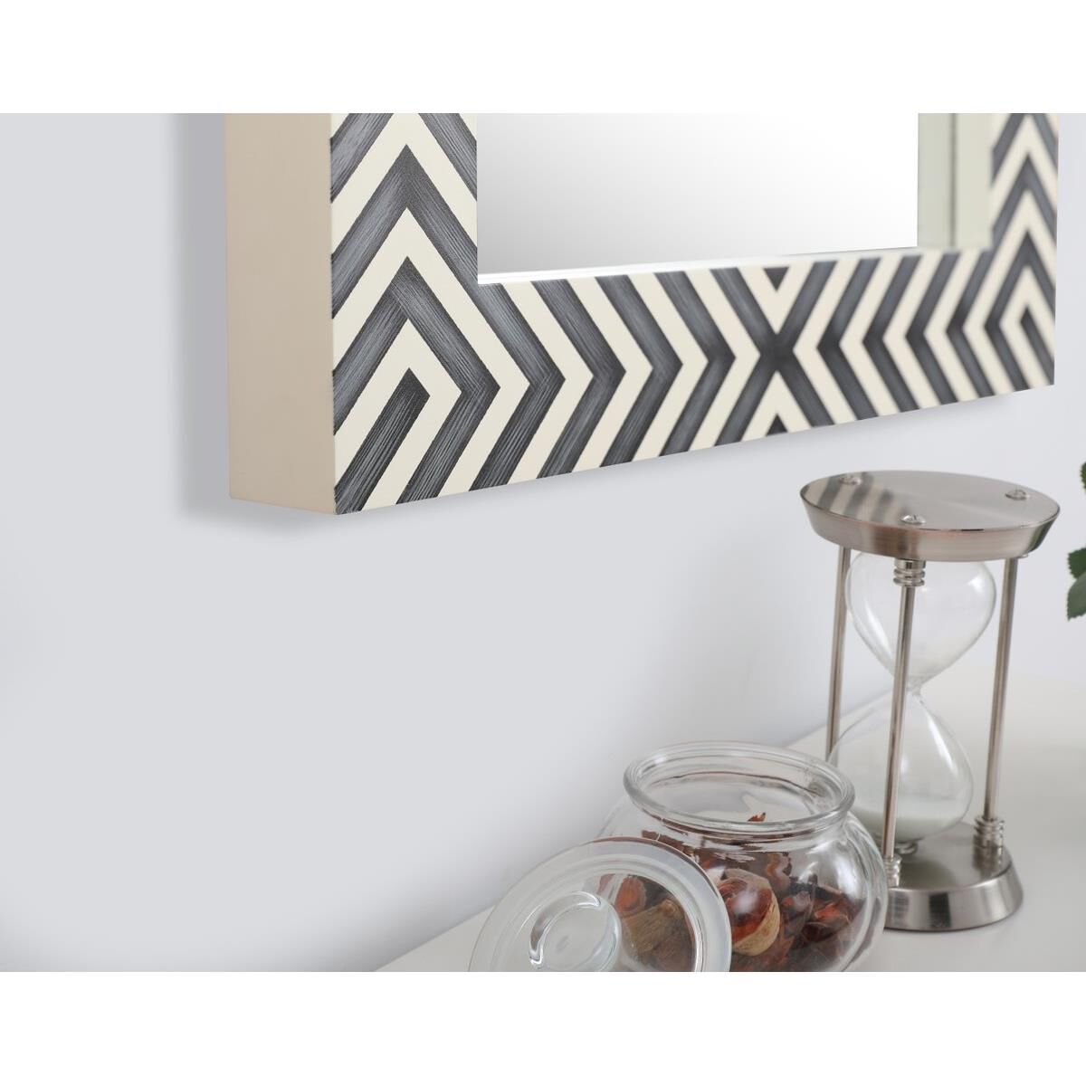 Rectangular mirror 30x20 inch in chevron Wall Mirror by Elegant Decor