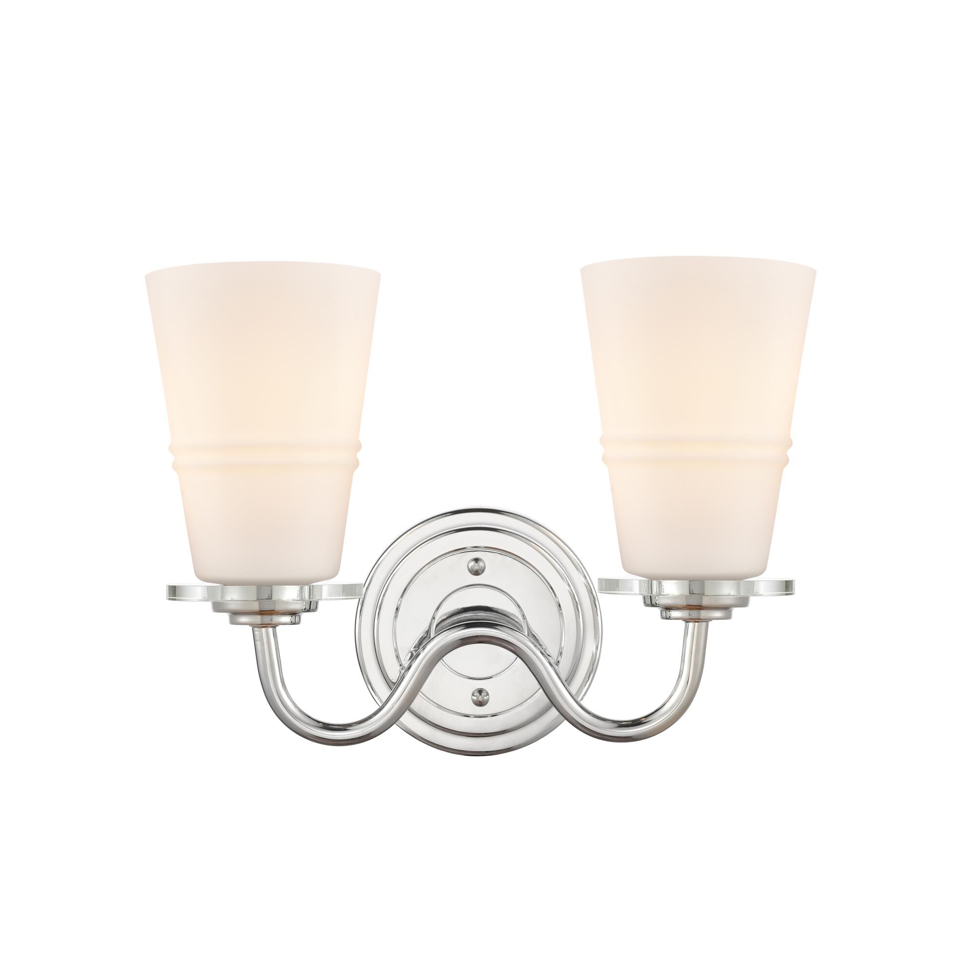 Shown in Polished Chrome finish and White Scarlett glass