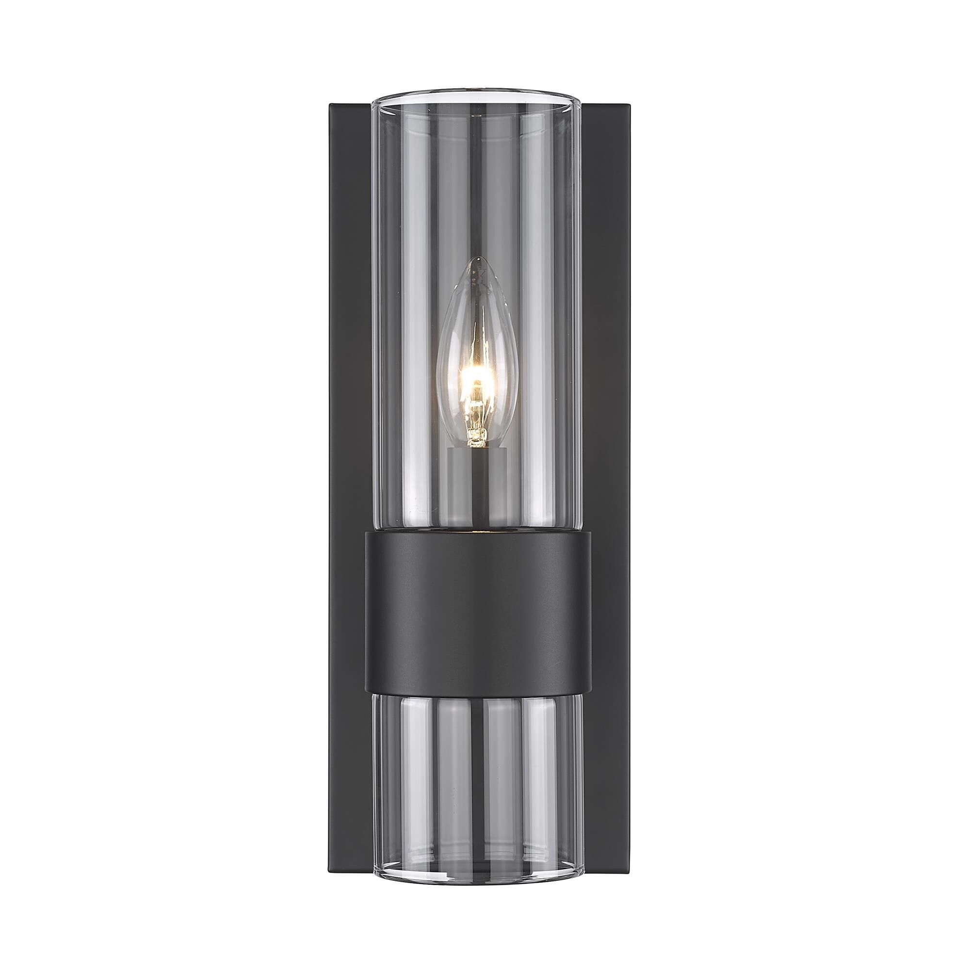 Shown in Matte Black finish and Clear glass