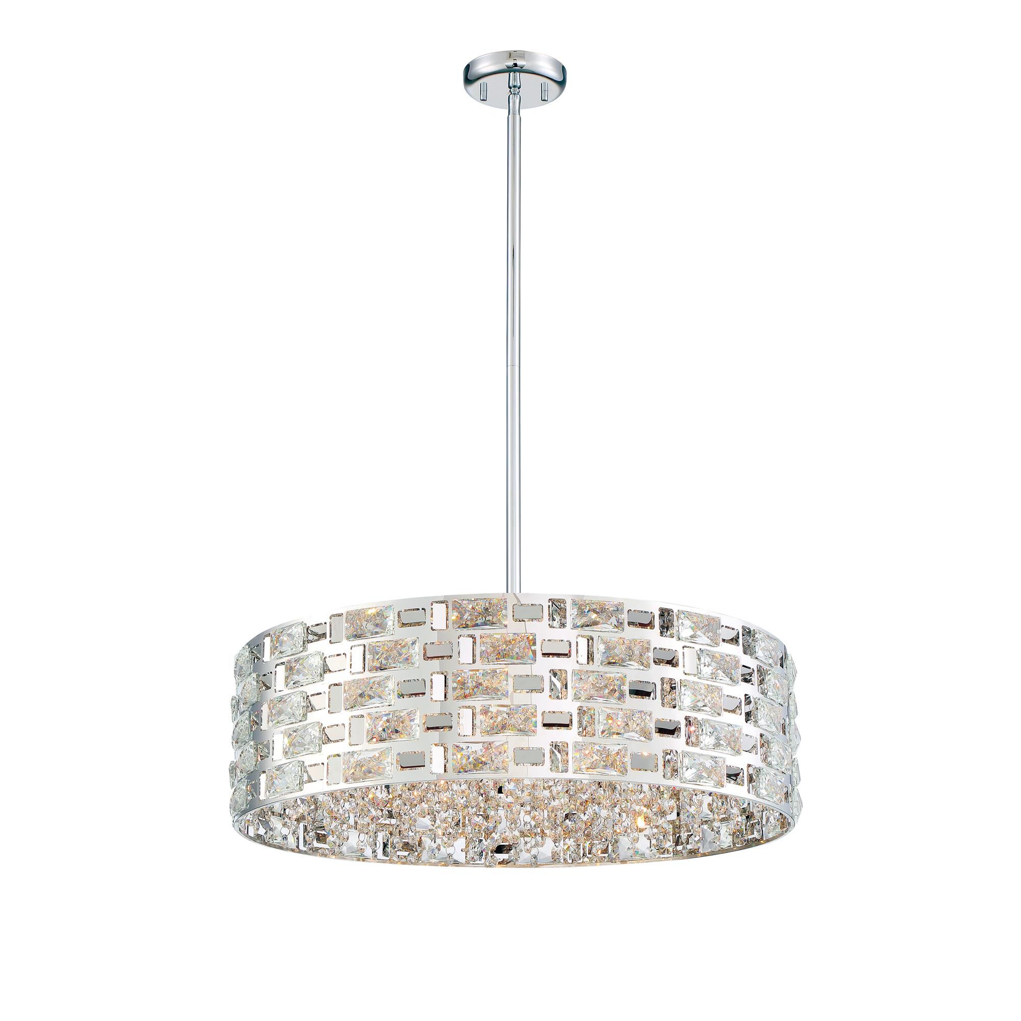 Shown in Chrome finish and Steel glass and Steel shade