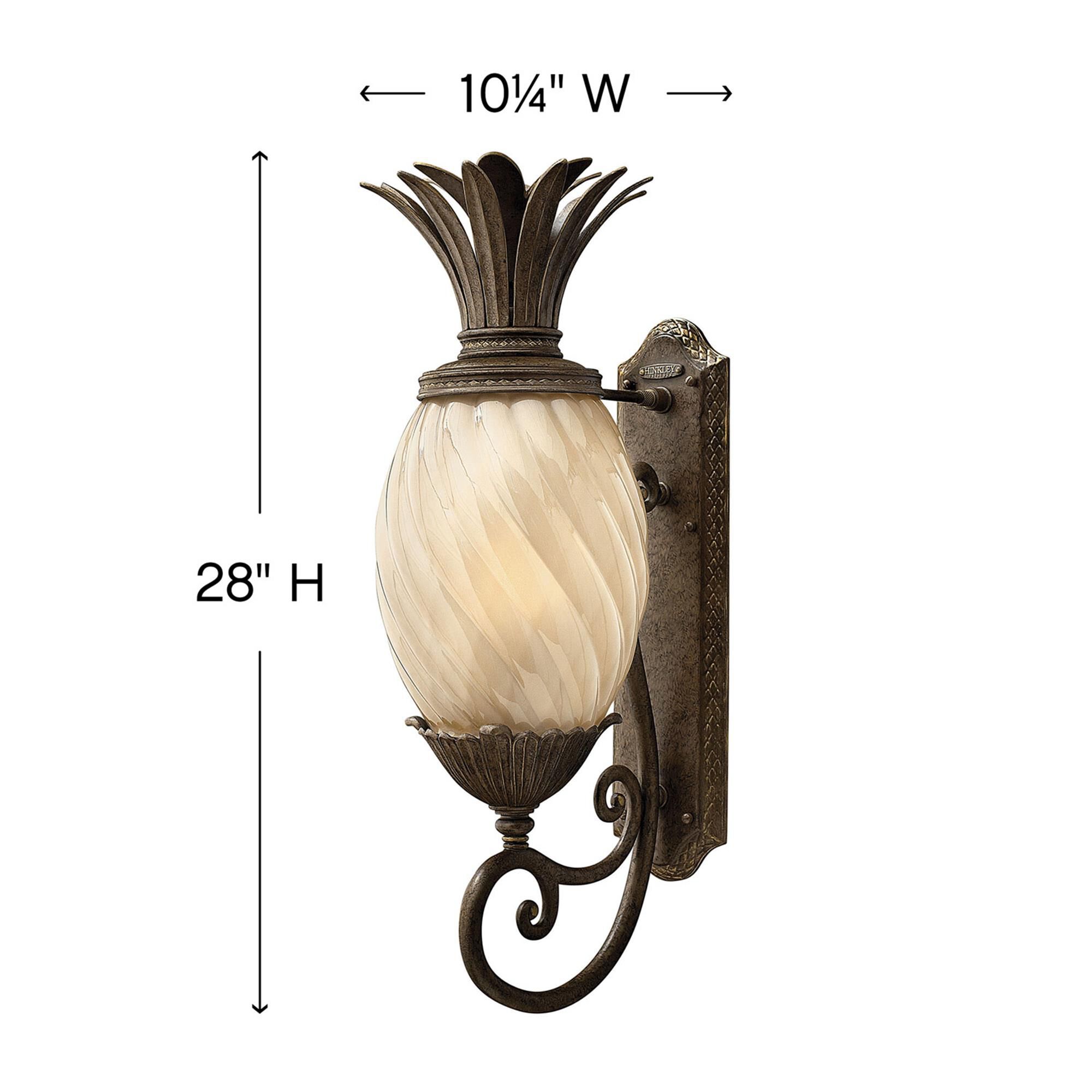Shown in Pearl Bronze finish and Inside Etched Amber Optic glass