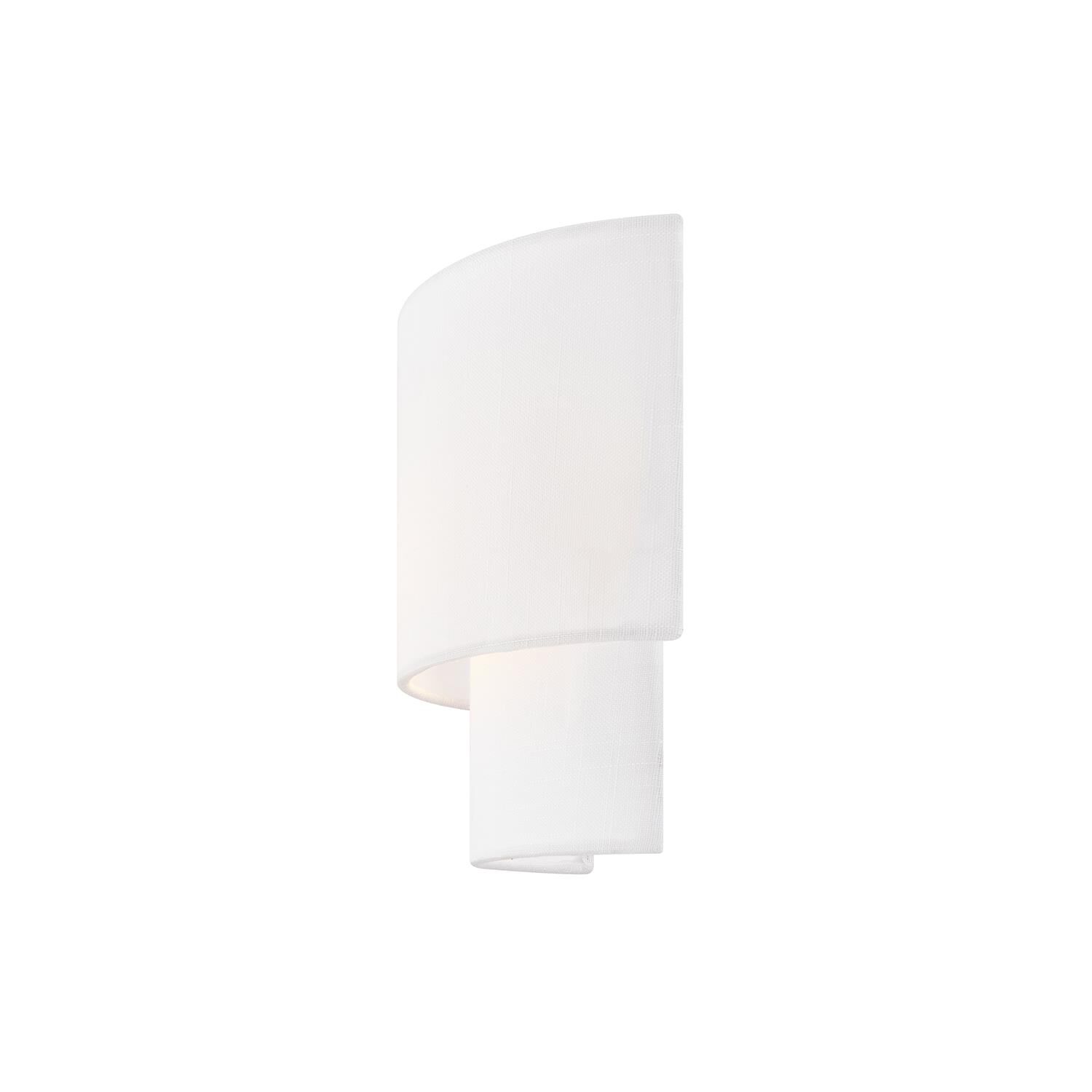 Shown in White finish and White Woven Fabric shade