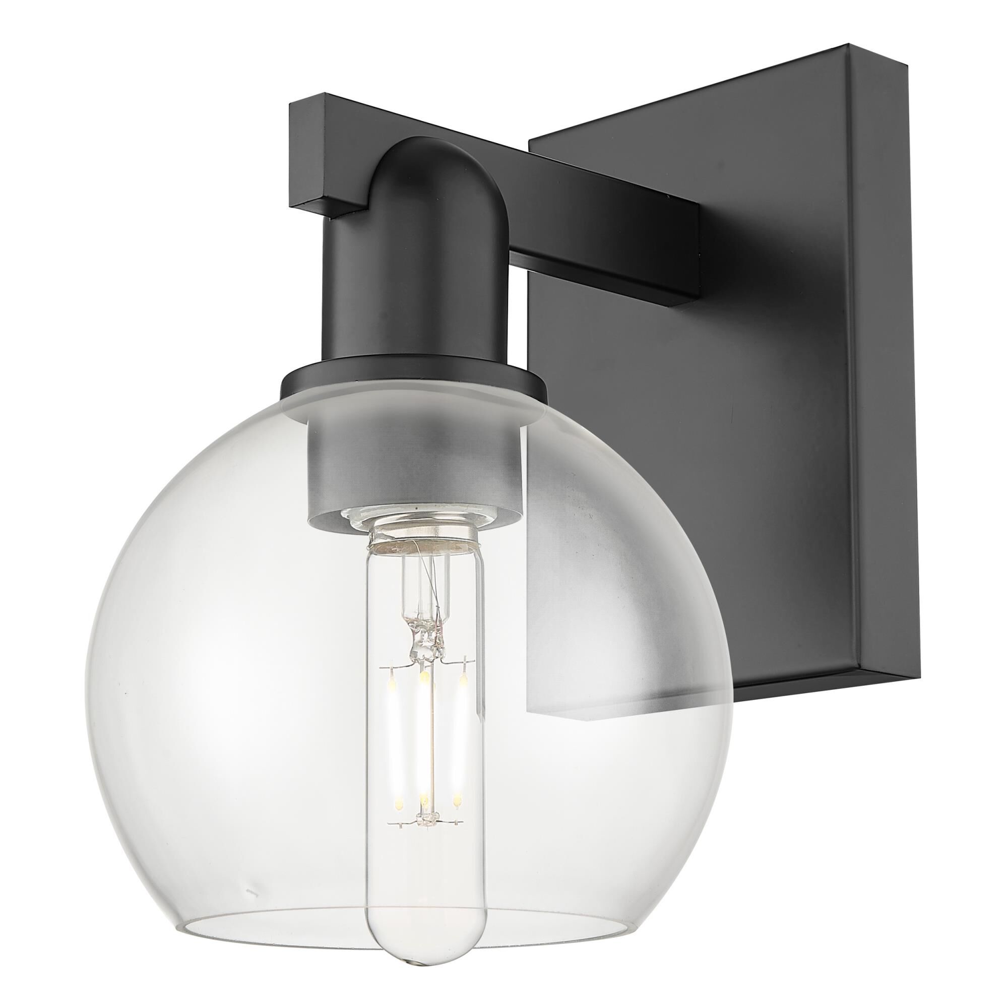 Shown in Matte Black finish and Clear glass