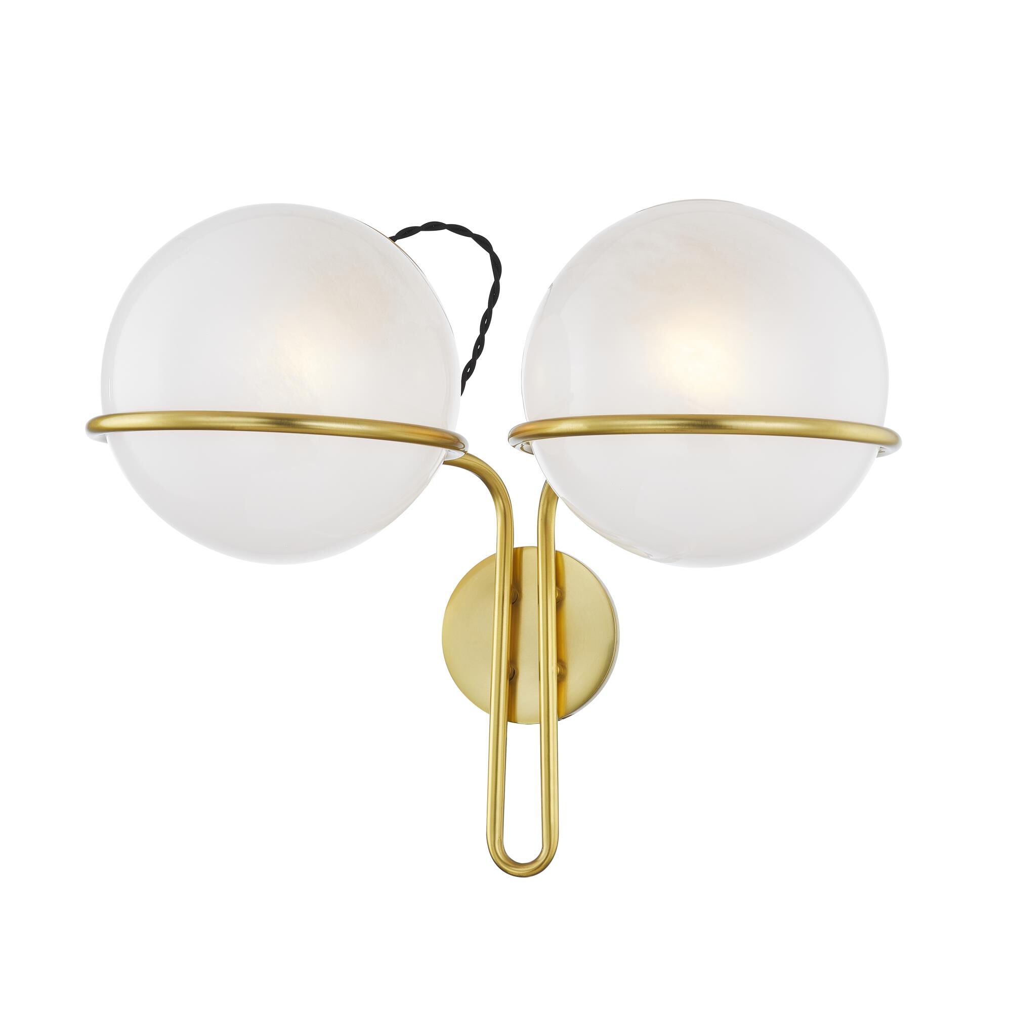 Shown in Aged Brass finish and Cloud glass