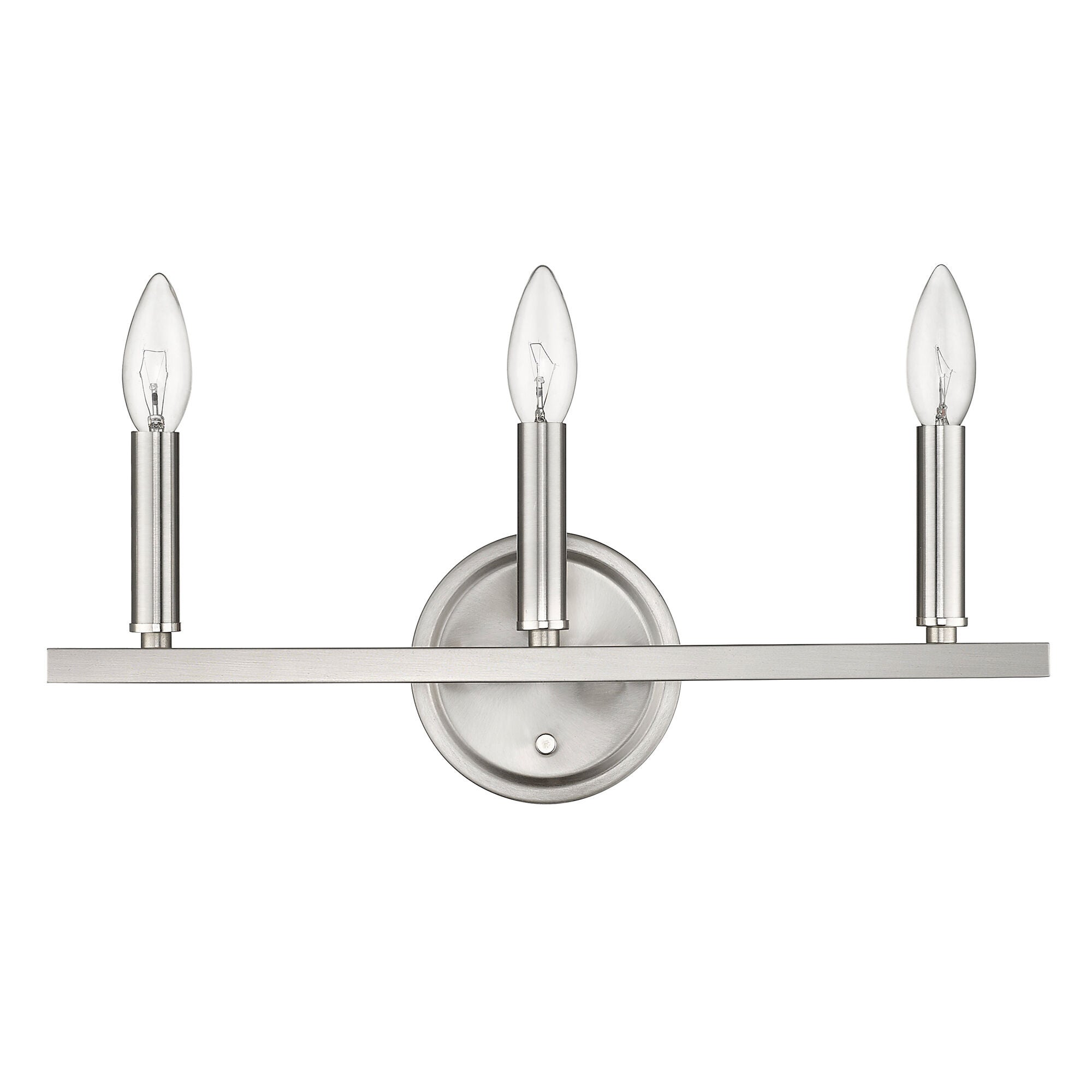 Shown in Satin Nickel finish and -- glass and -- shade