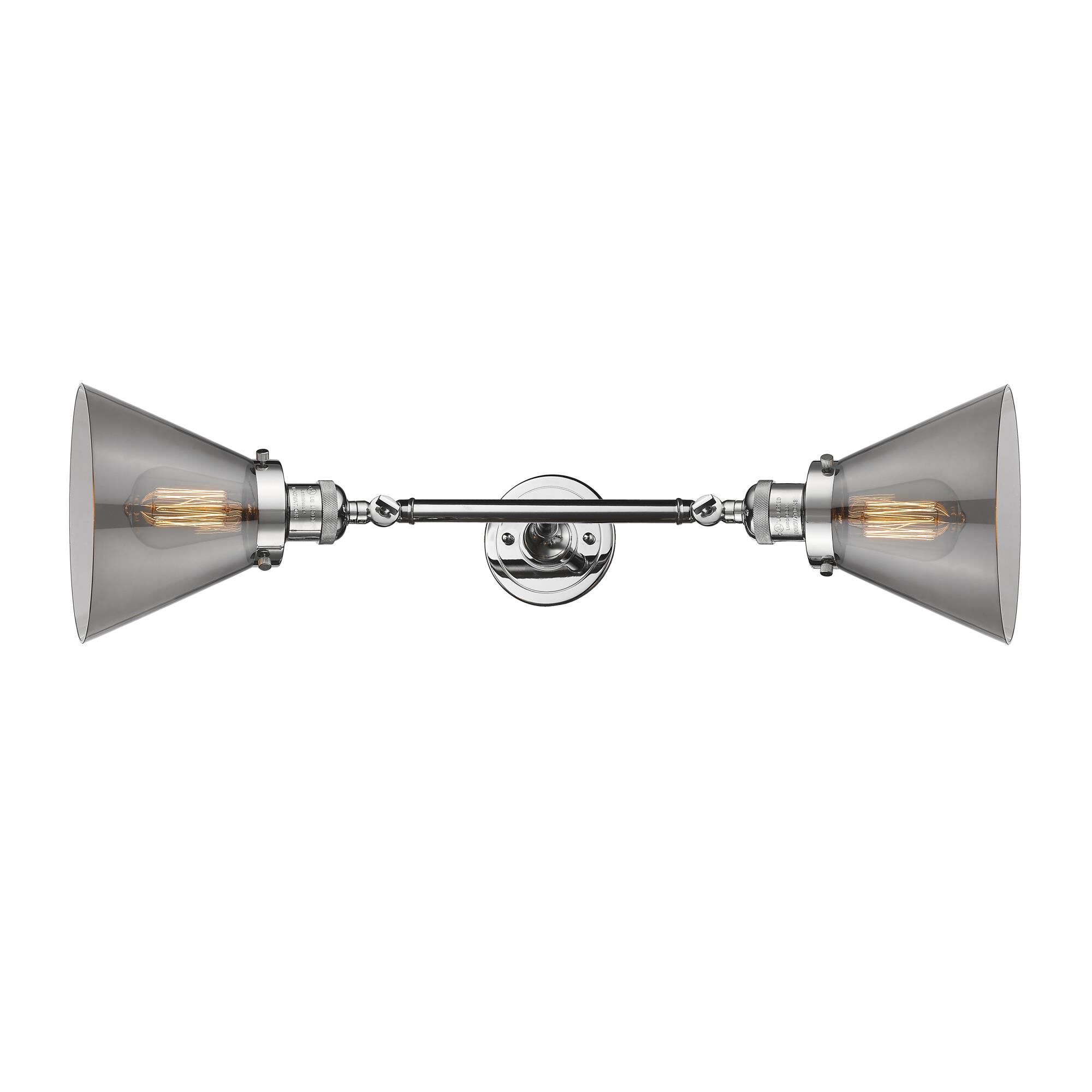 Shown in Polished Chrome finish and Smoked glass