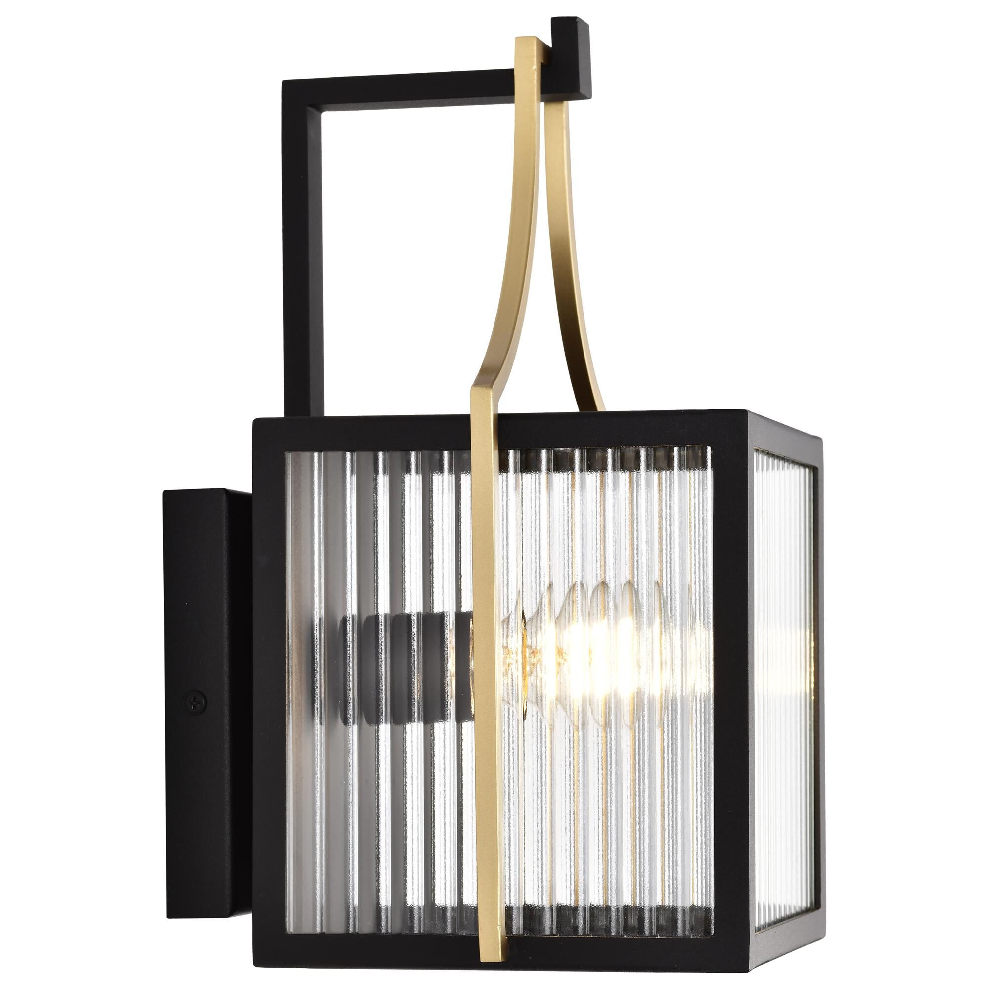 Shown in Black and Gold finish and Clear glass
