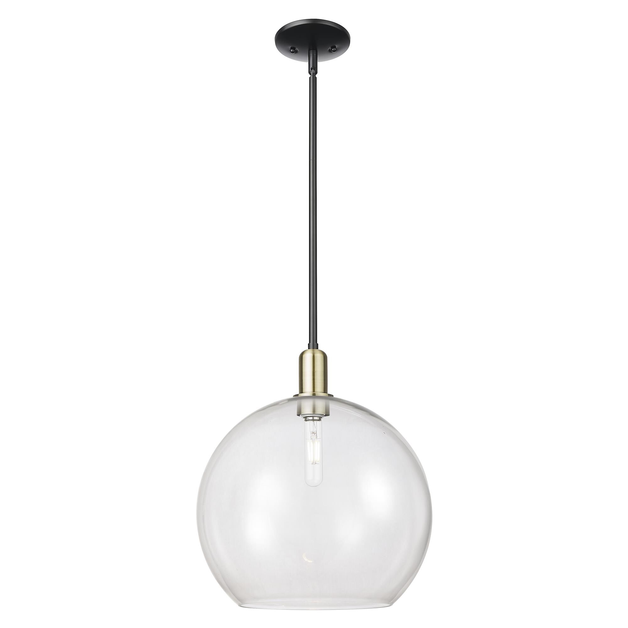 Shown in Black Antique Brass finish and Clear glass