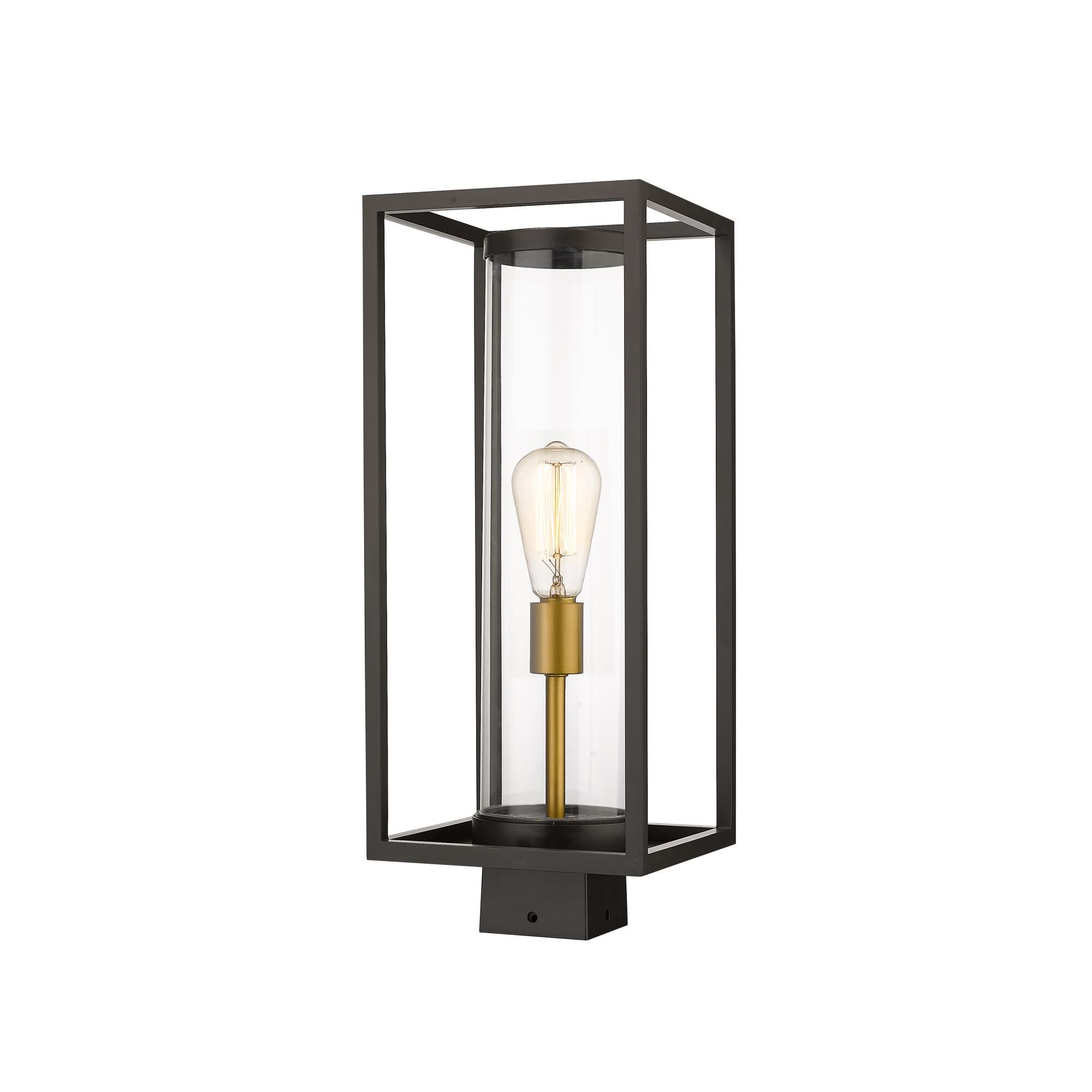 Shown in Deep Bronze + Outdoor Brass finish and Glass shade