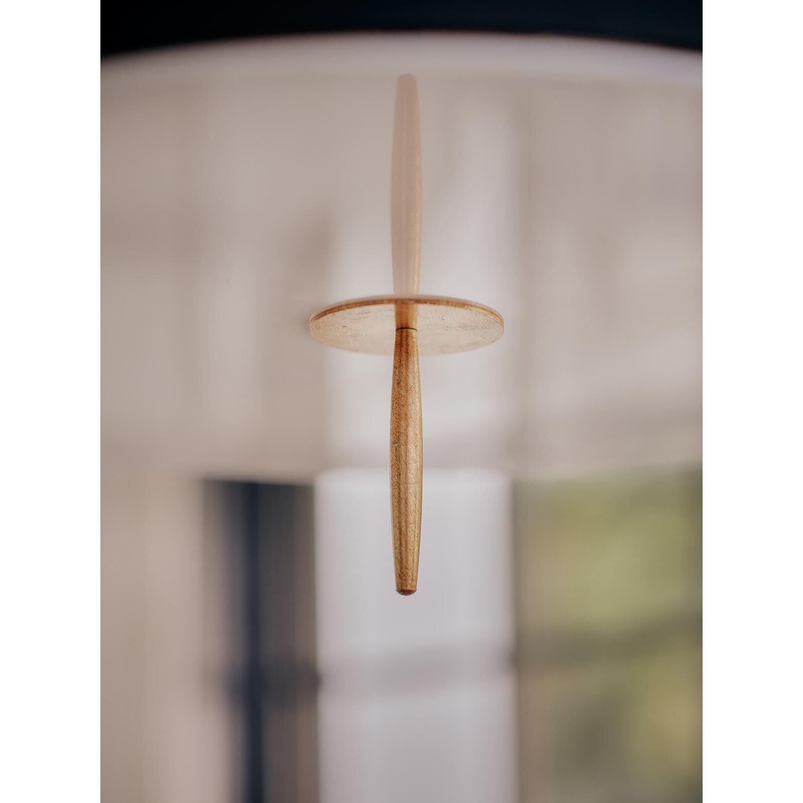 Shown in Antique Gold Leaf finish and Linen shade