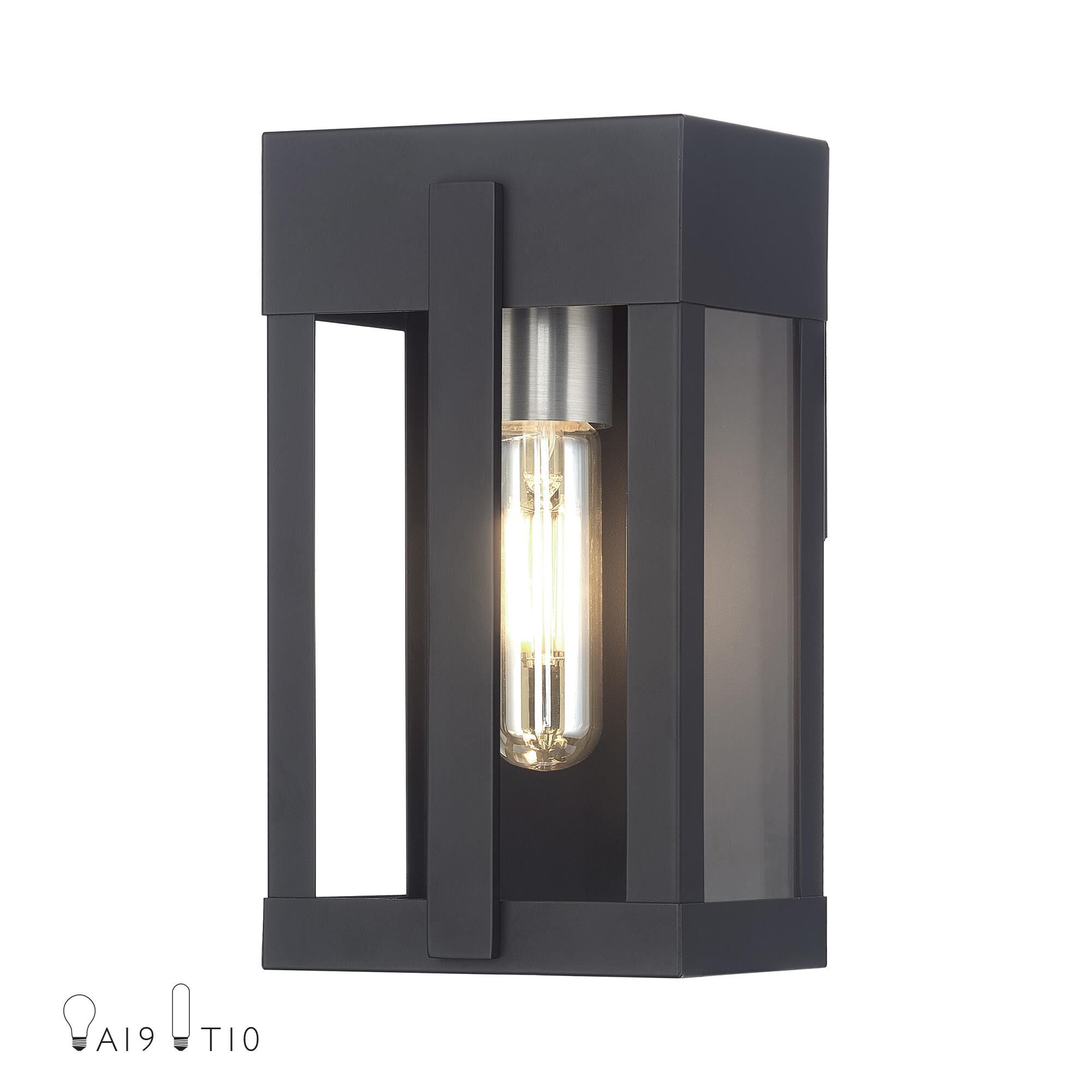 Shown in Black with Brushed Nickel Candles finish and Clear glass