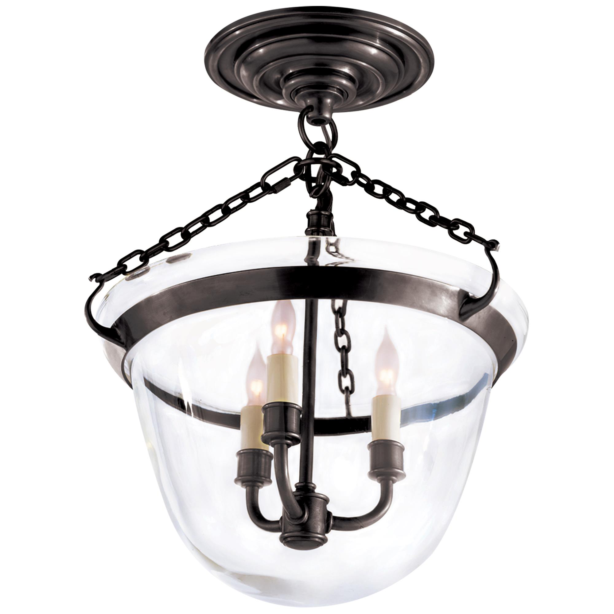 Shown in Bronze finish and Clear glass