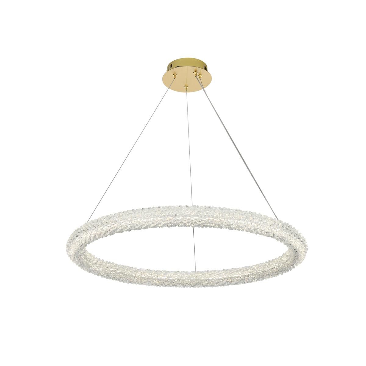 Shown in Satin Gold finish and Clear Royal Cut crystal