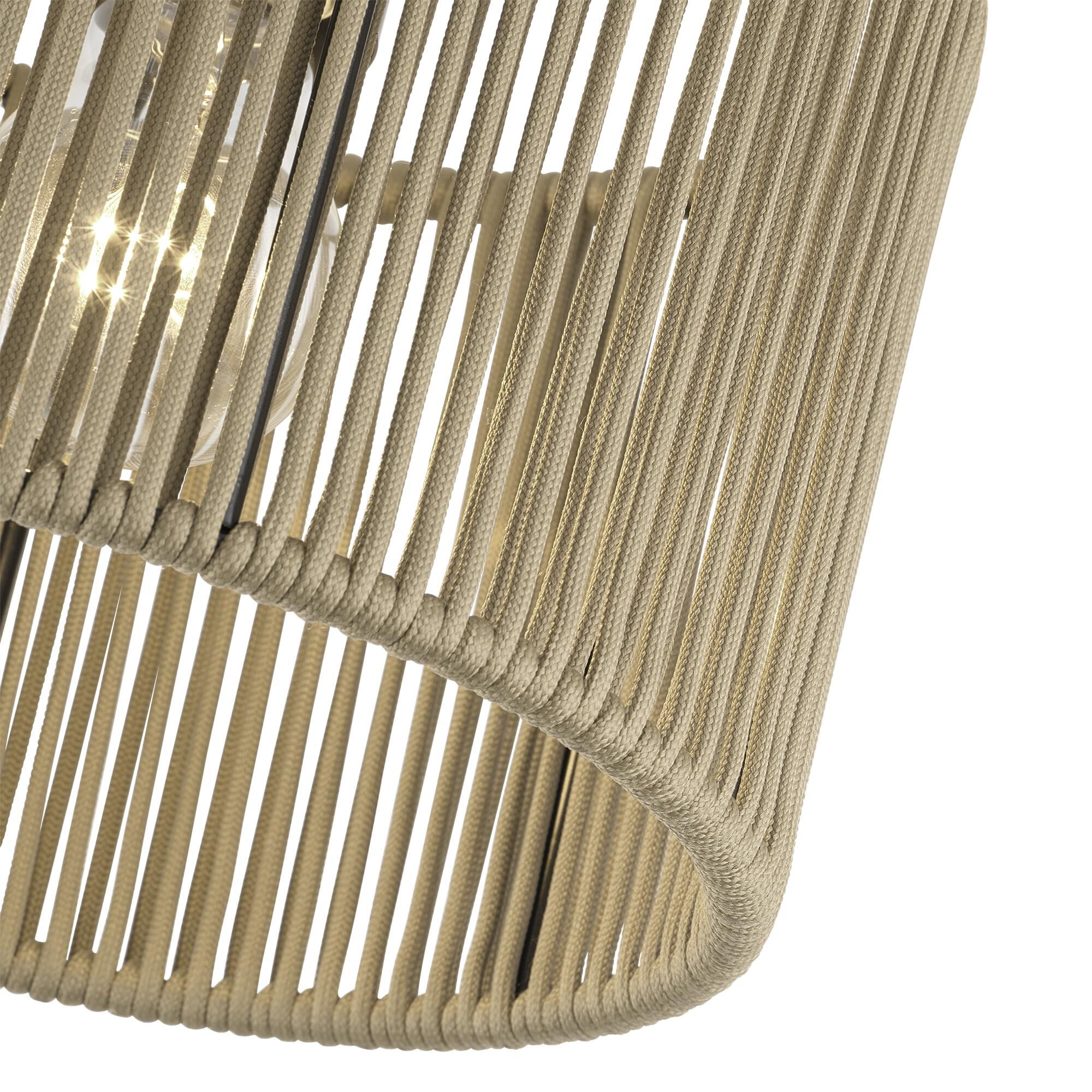 Shown in English Bronze finish and Hand-Woven Venetian Gold Color Polyester Rope shade