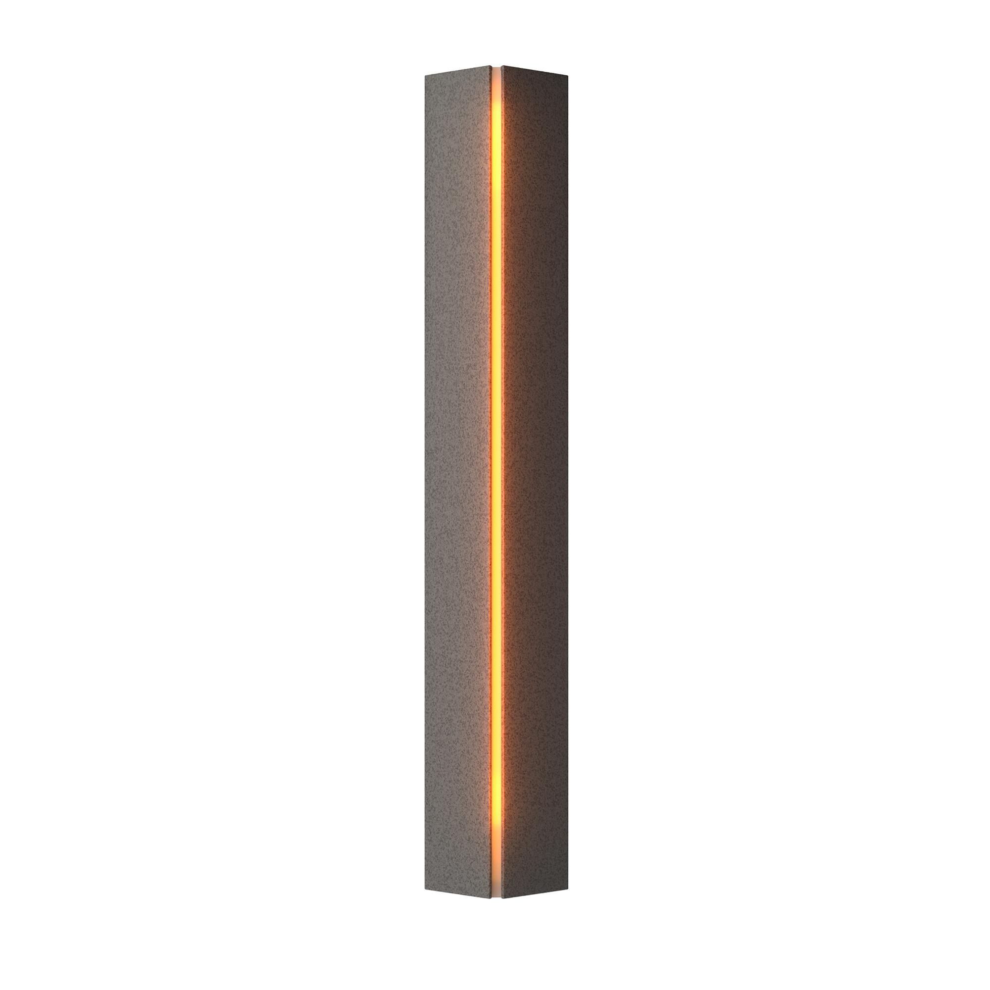 Shown in Natural Iron finish and Amber  glass