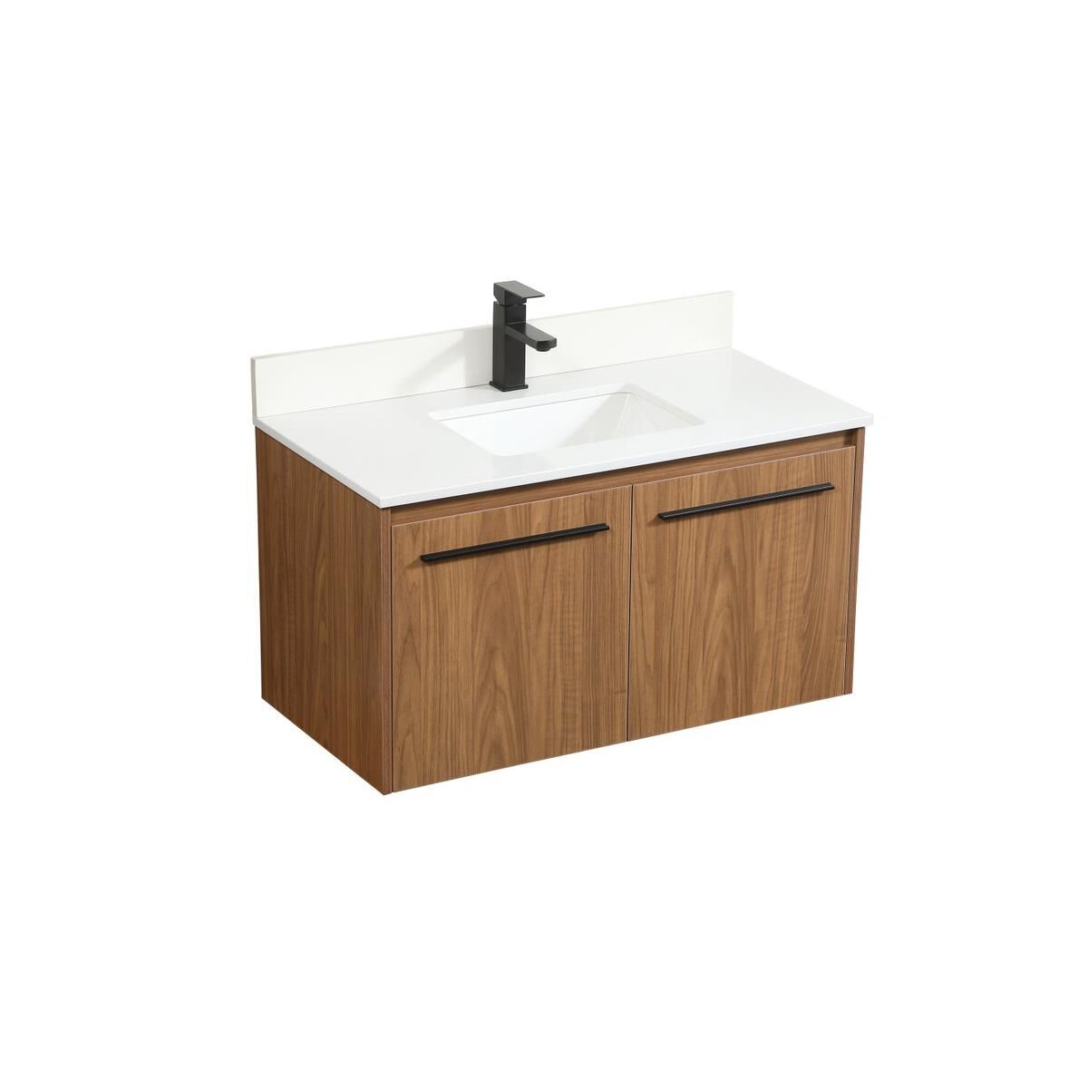 Shown in Walnut Brown finish and With Backsplash accent