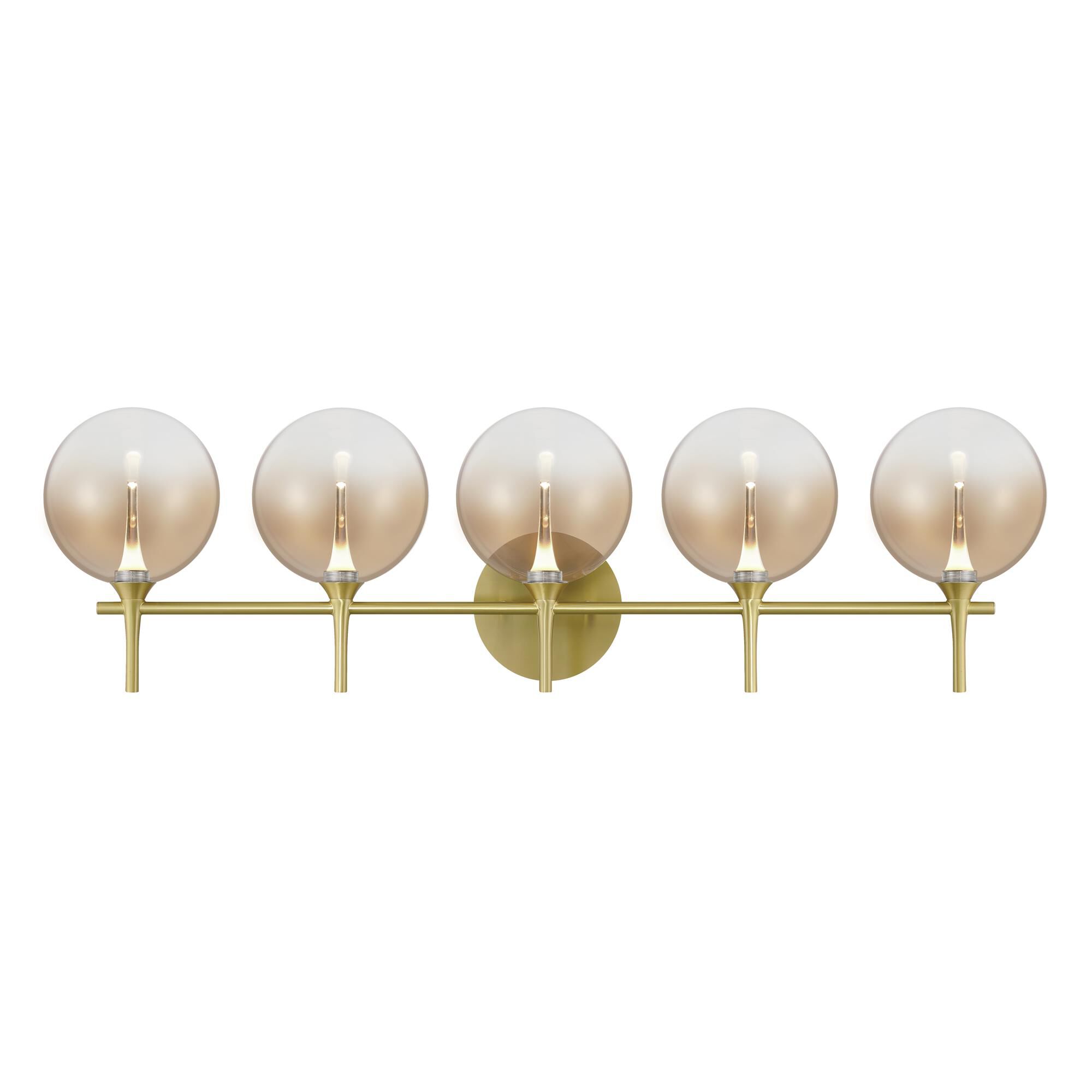 Shown in Gold finish and Amber glass