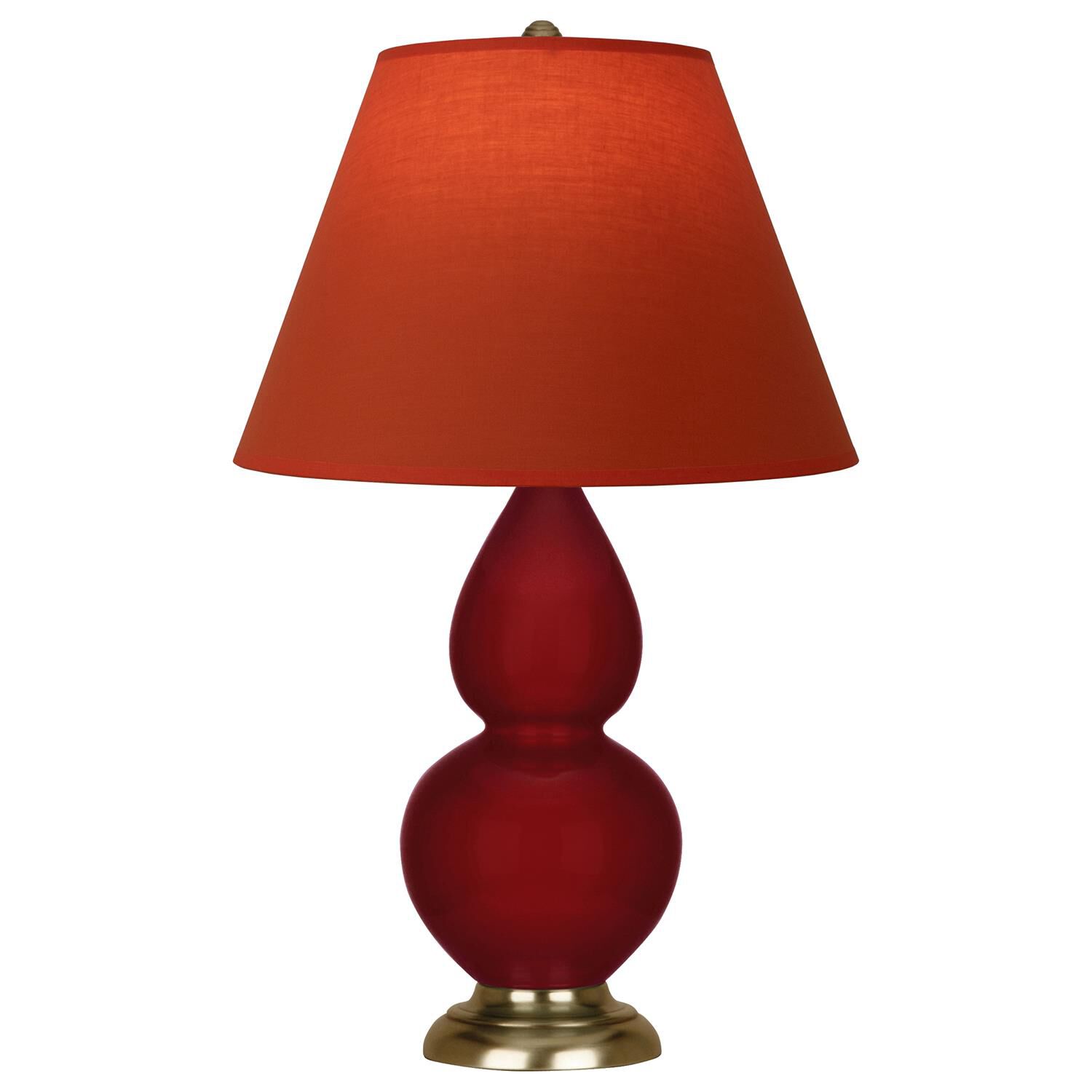 Shown in Sangria finish and Tangerine and Taupe Lining shade and Antique Natural Brass accent