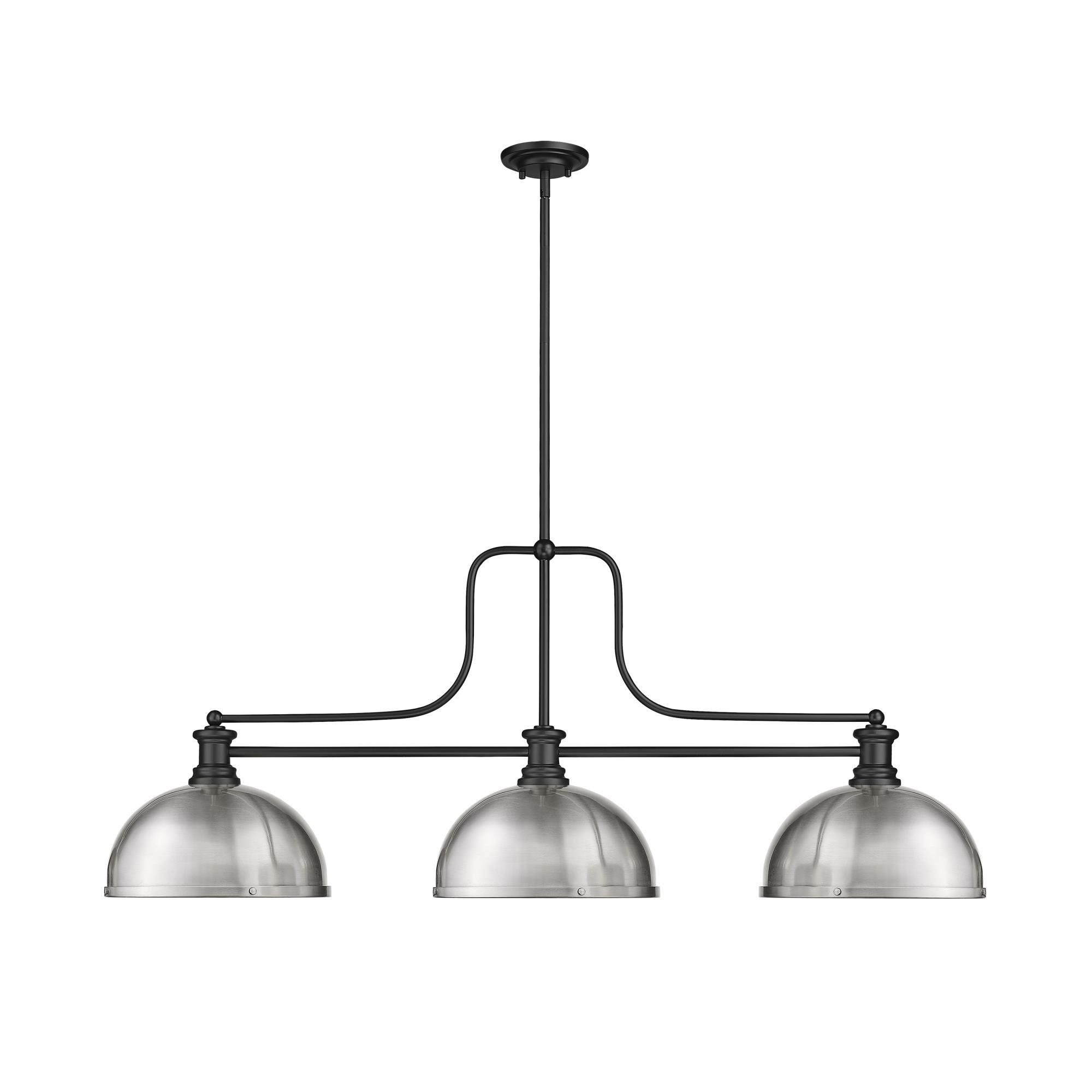 Shown in Matte Black finish and Brushed Nickel shade