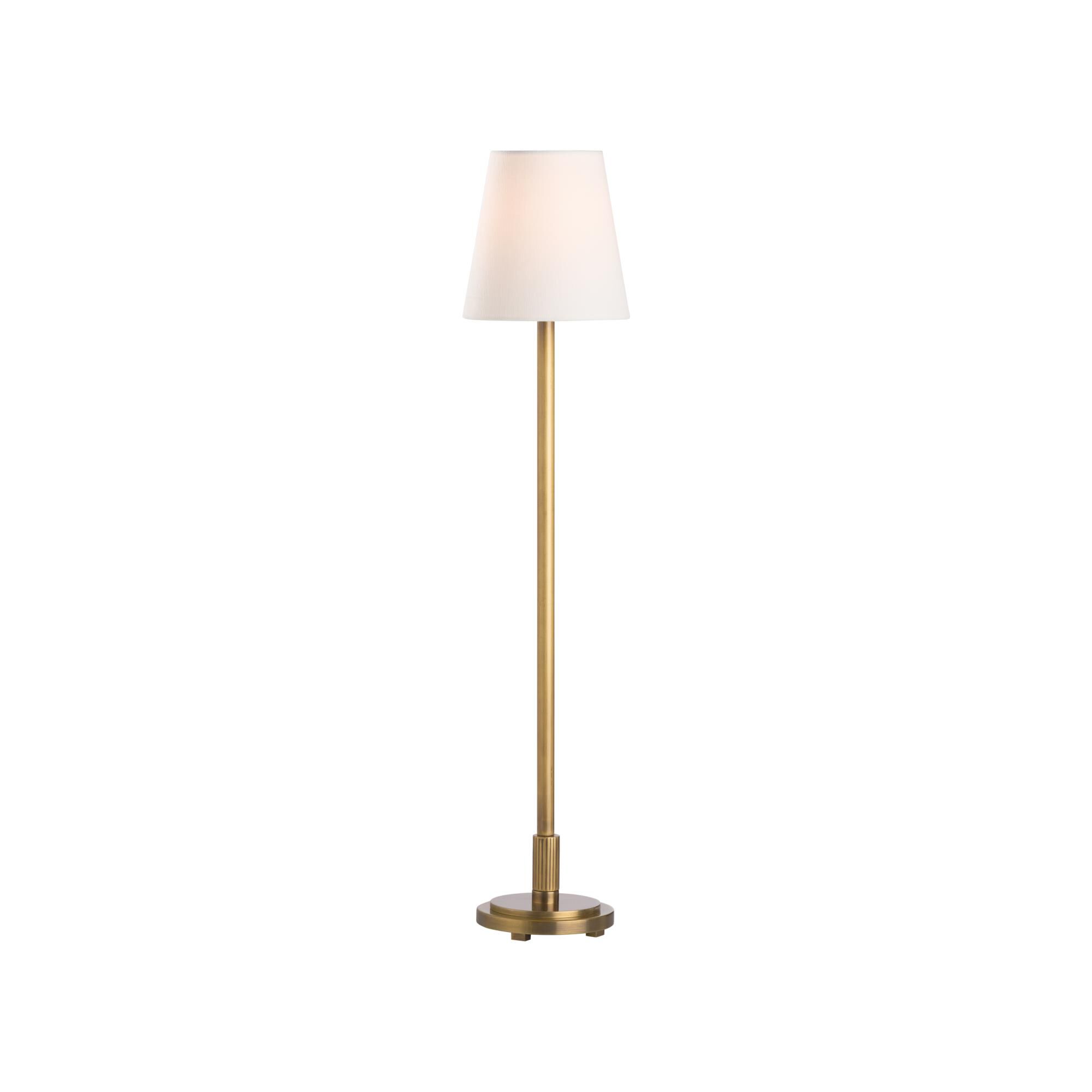 Shown in Gold finish and Linen shade