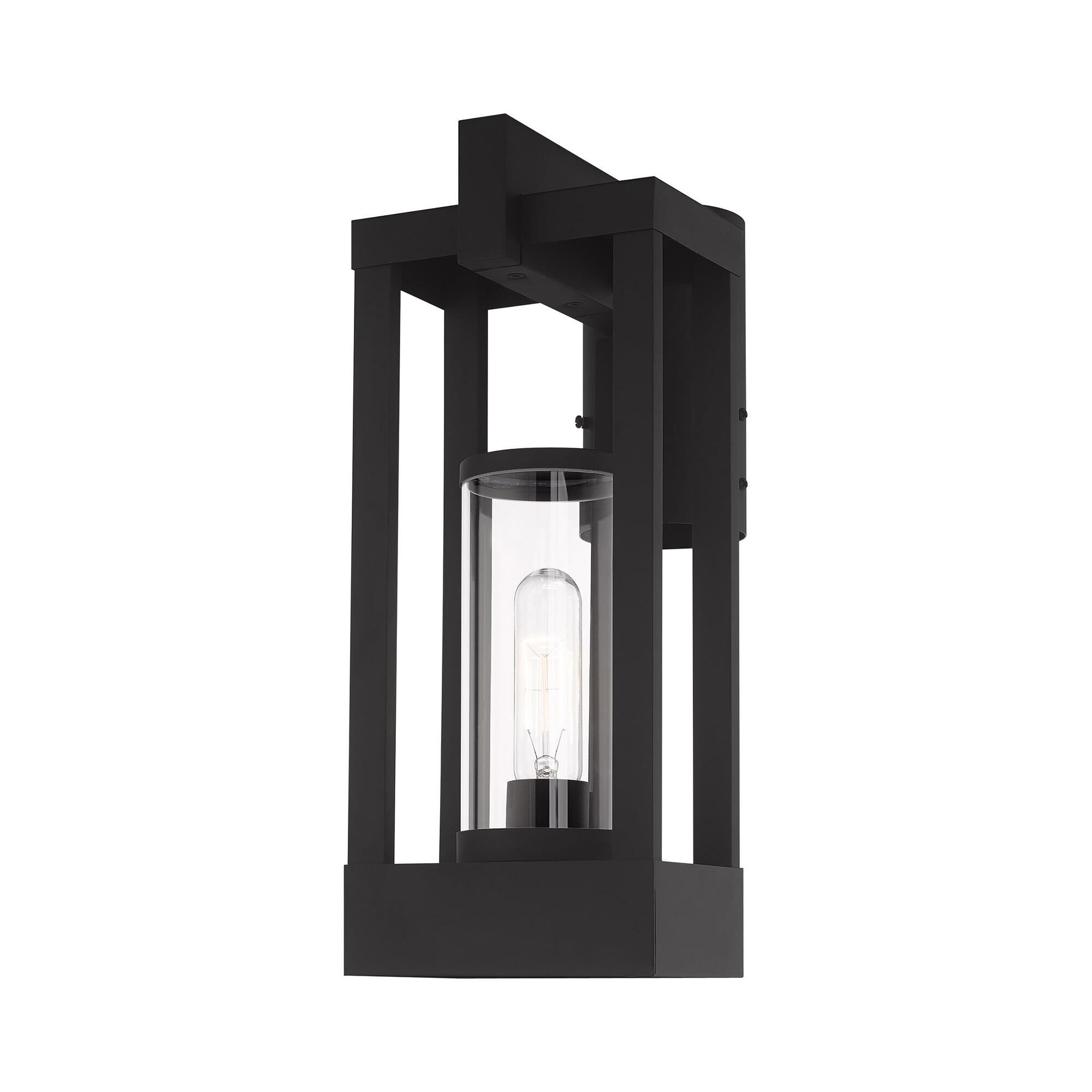 Shown in Black finish and Cylinder Clear glass