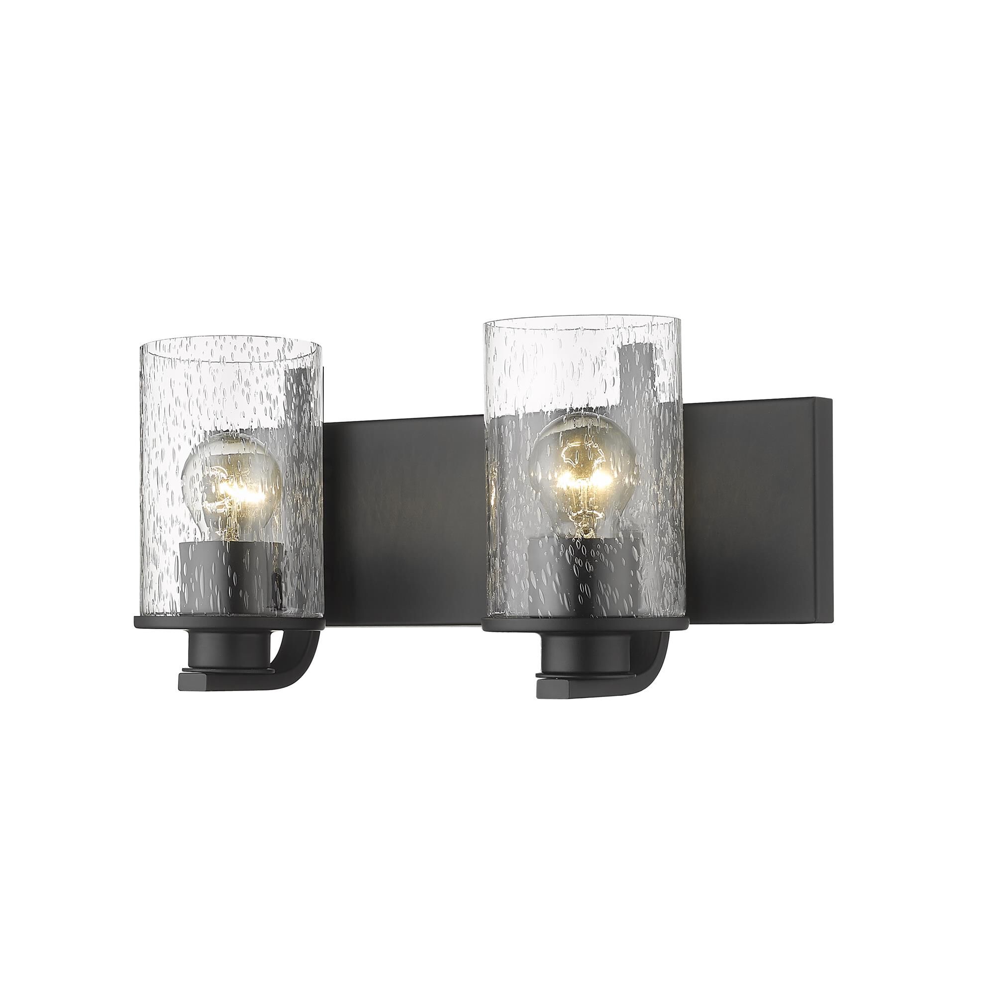 Shown in Matte Black finish and Glass shade