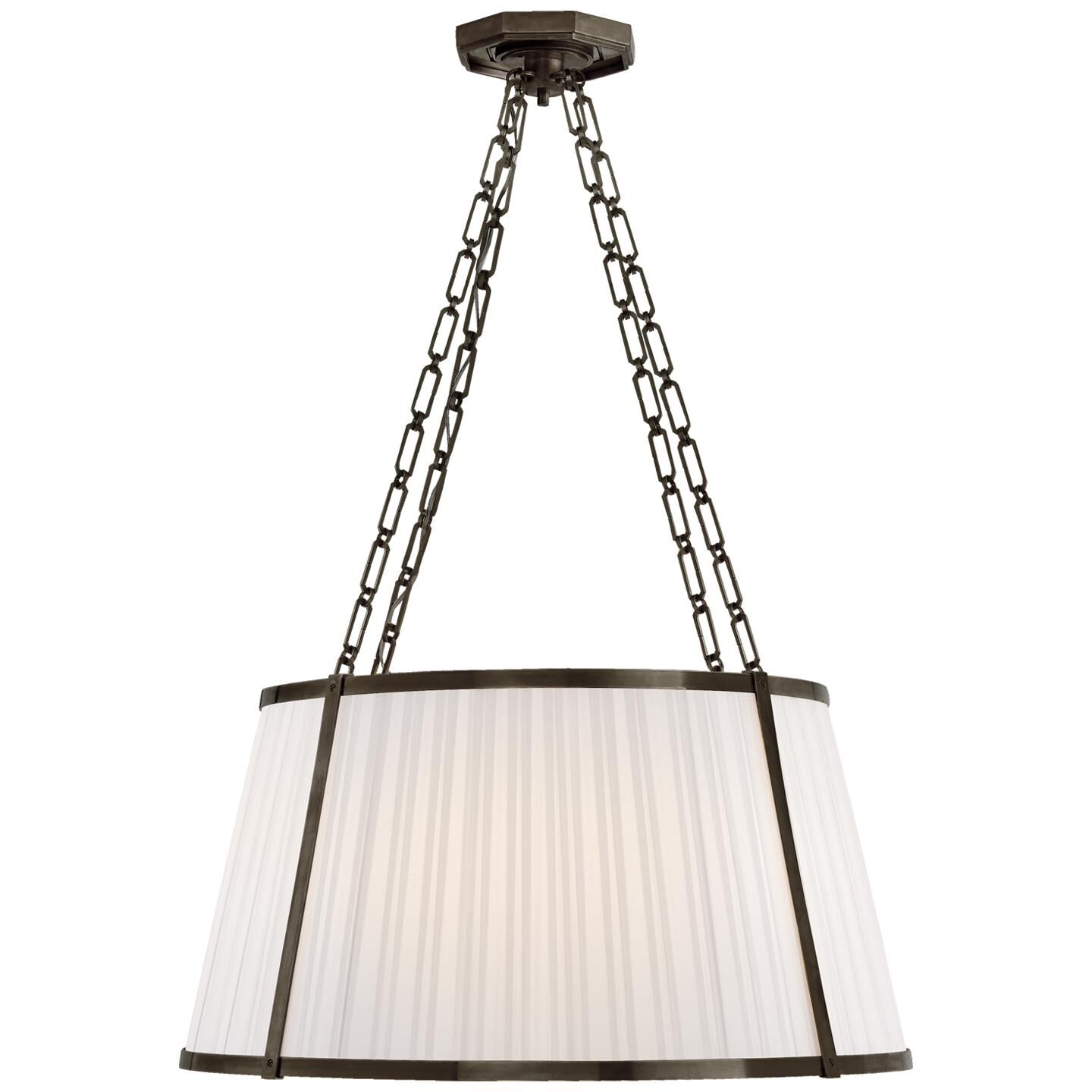 Shown in Bronze finish and Pleated Silk shade