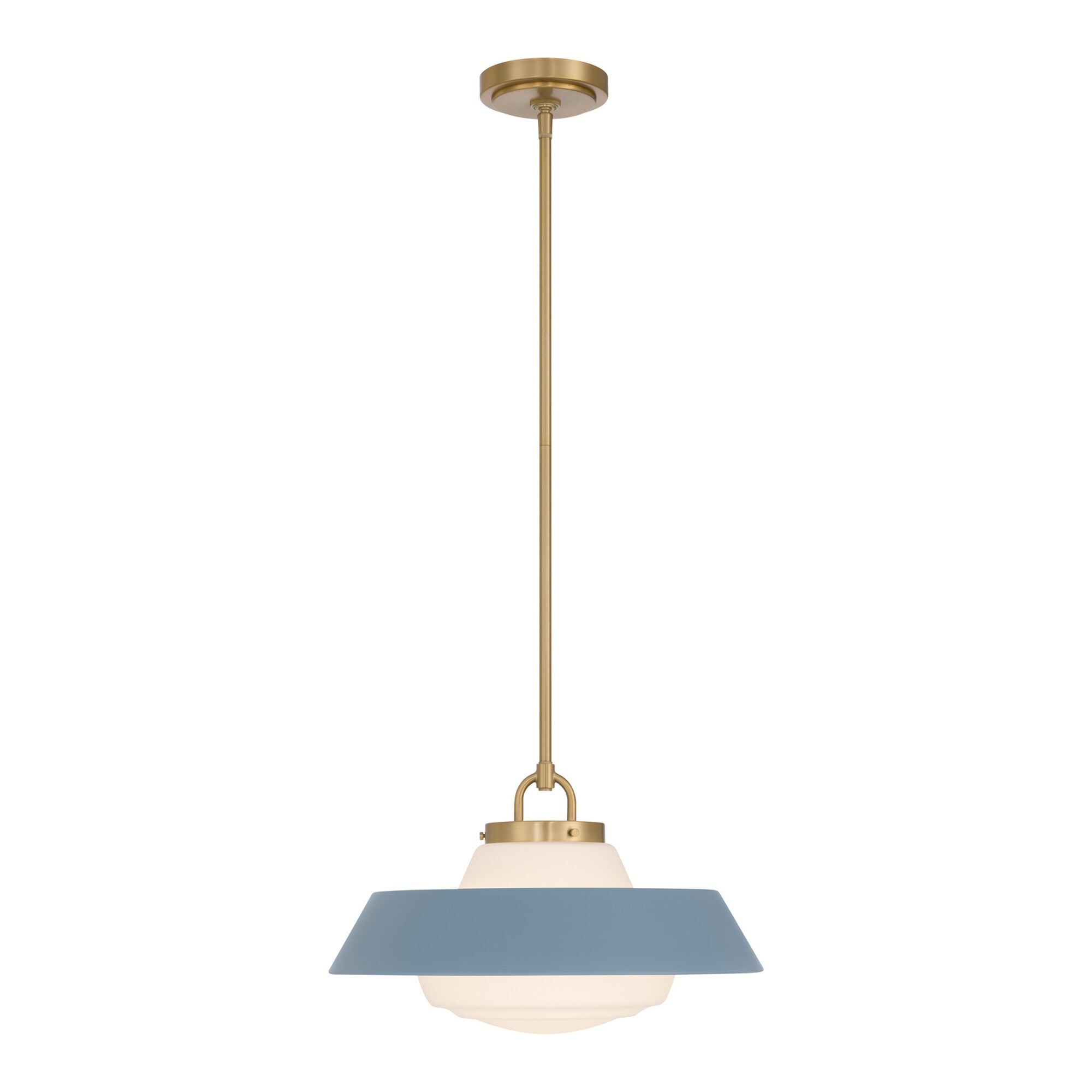 Shown in Vibrant Gold finish and Steel glass and Steel shade