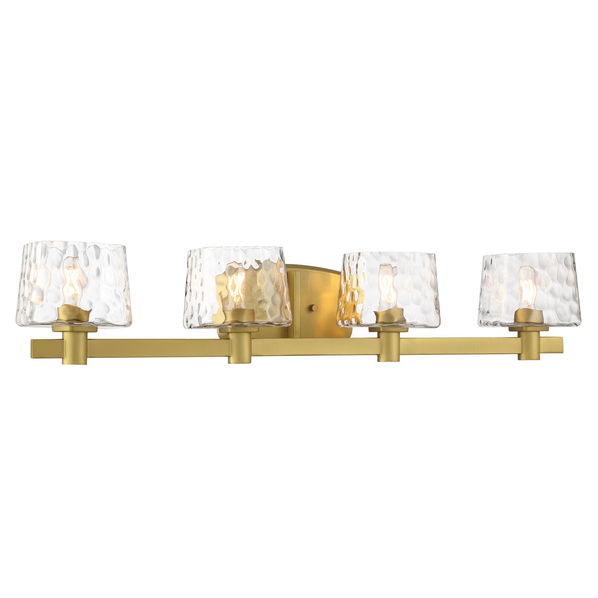 Shown in Soft Brass finish and Clear glass and Hammer Glass shade