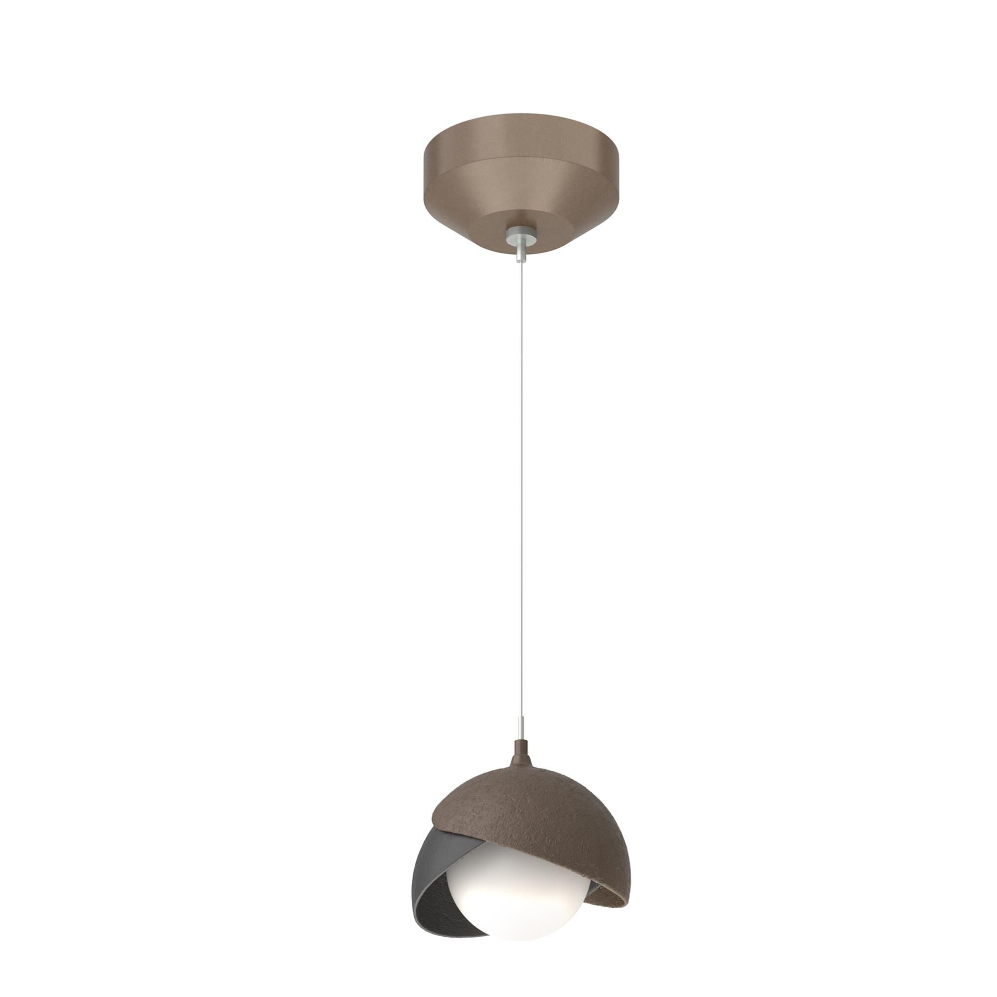 Shown in Bronze finish and Opal glass and Black  accent