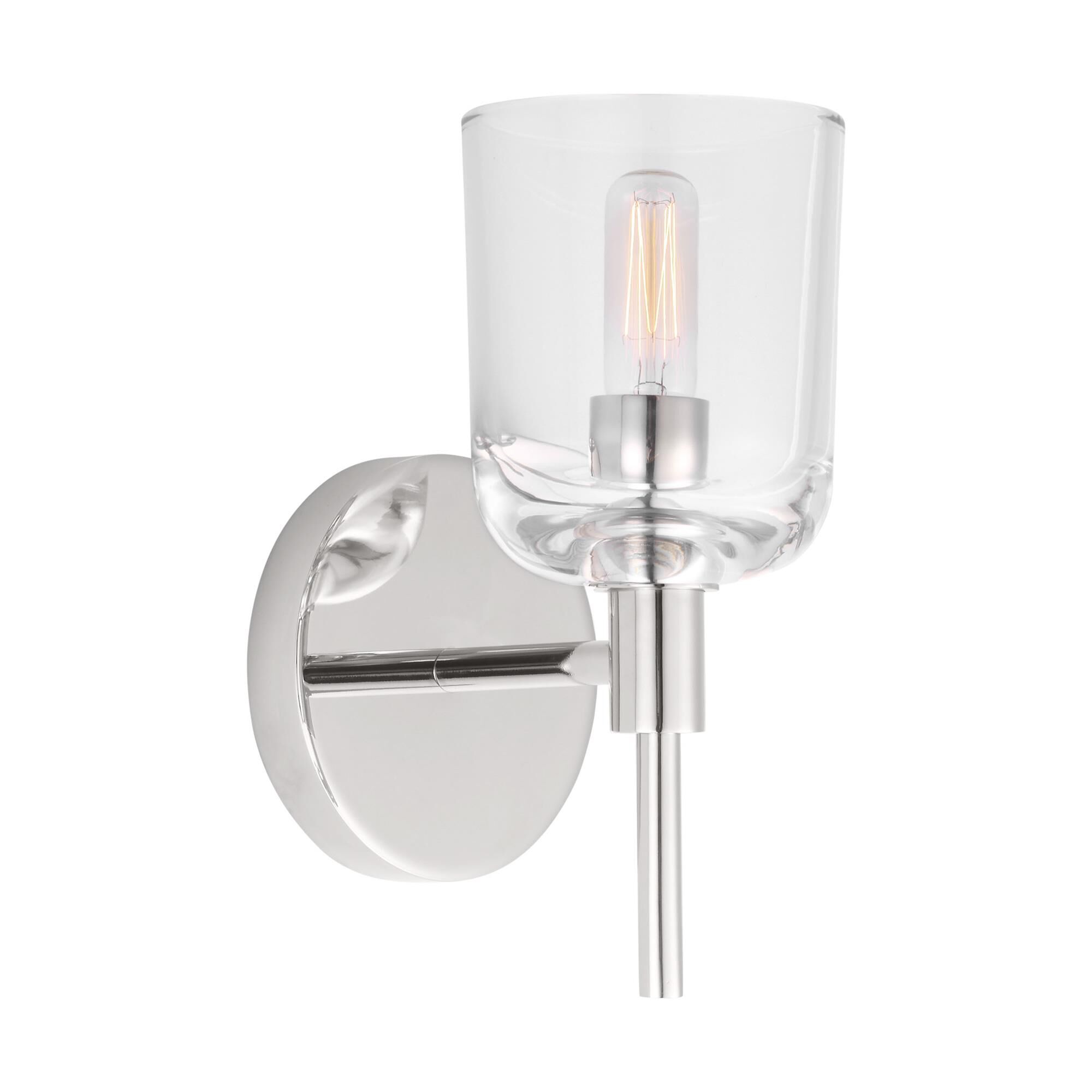 Shown in Polished Nickel finish and Clear glass