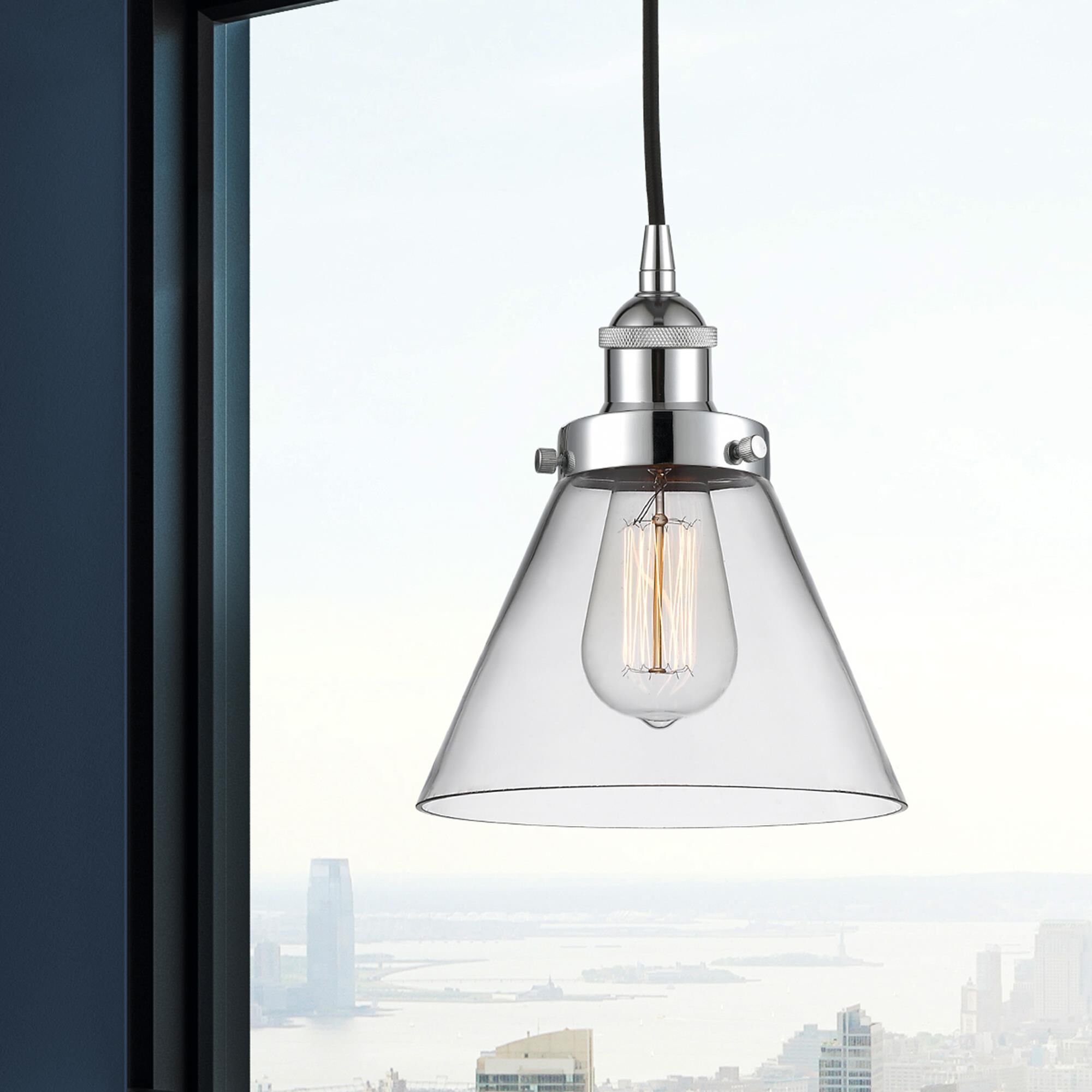 Shown in Polished Chrome finish and Cased Matte White glass