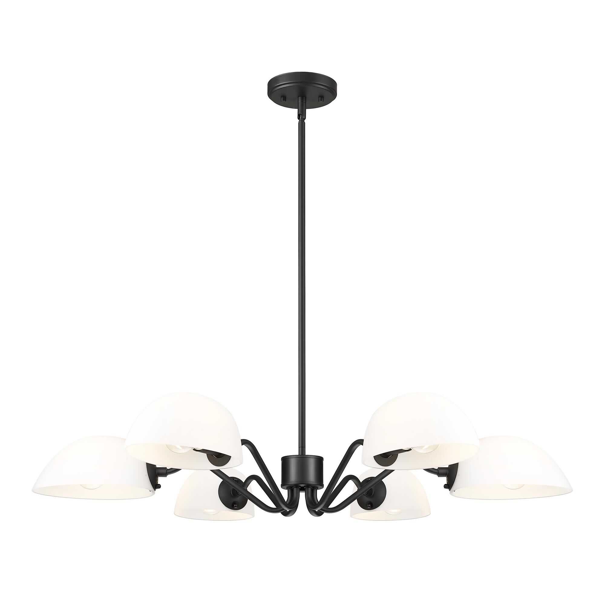 Shown in Matte Black finish and White glass