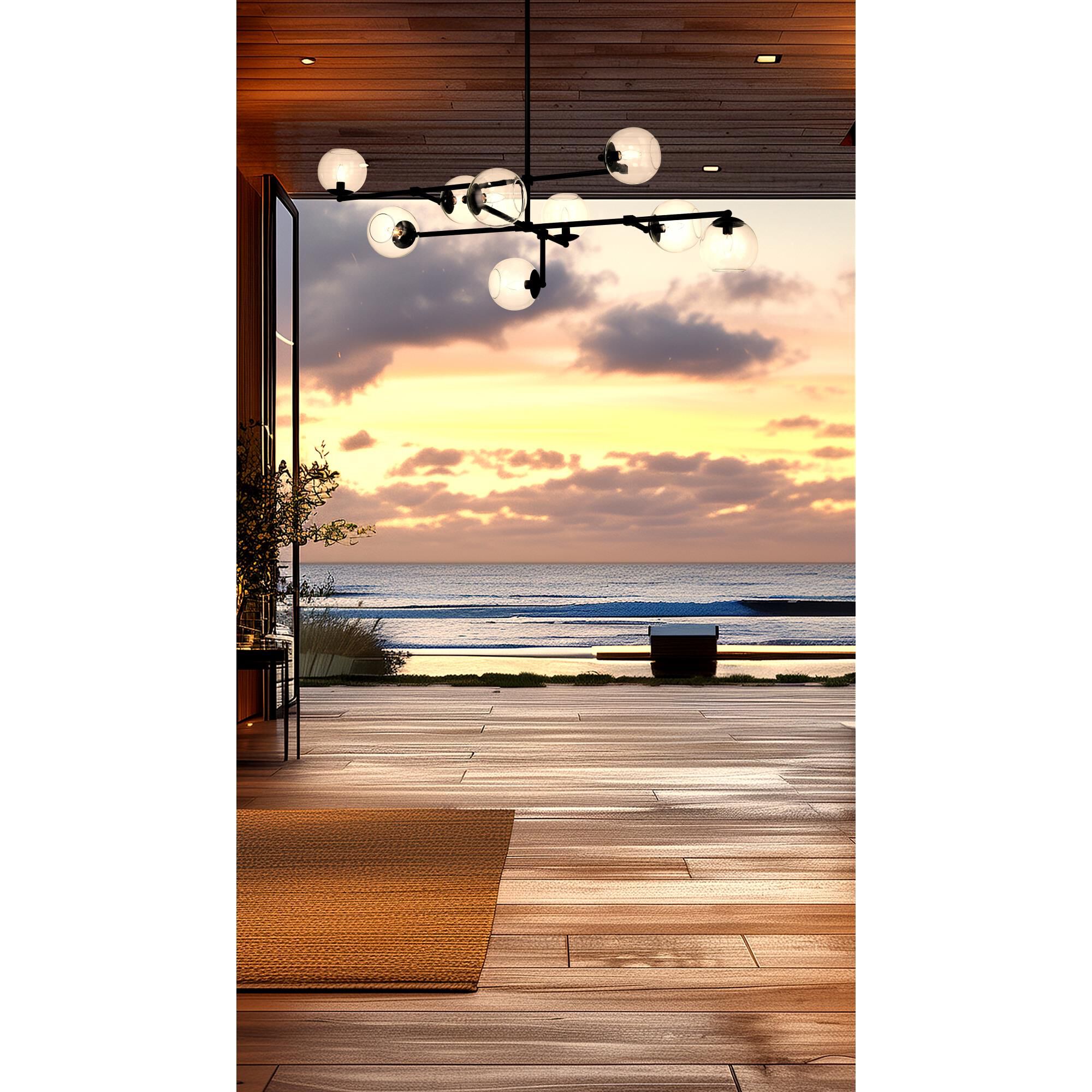 Shown in Coal finish and Clear glass