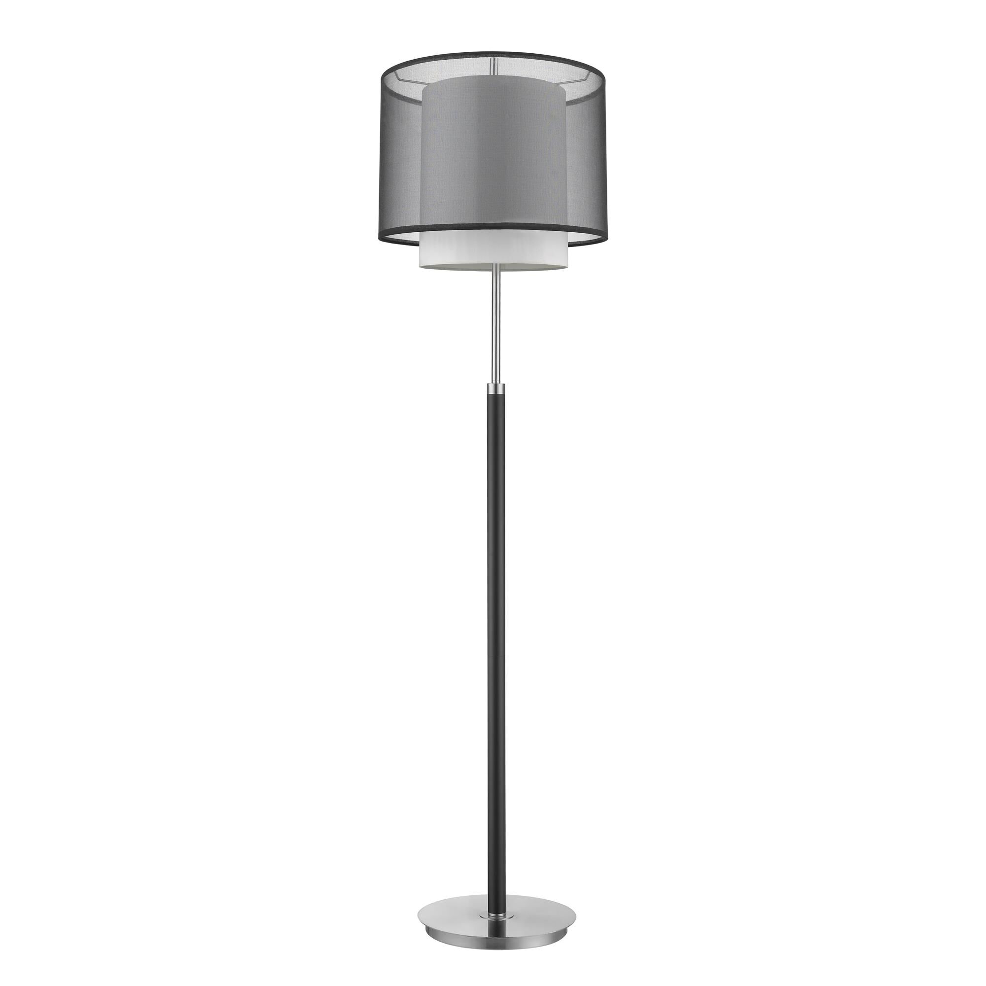 Shown in Espresso/ Brushed Nickel finish and Smoke Gray Shantung glass and Smoke Gray Shantung Two Tier shade