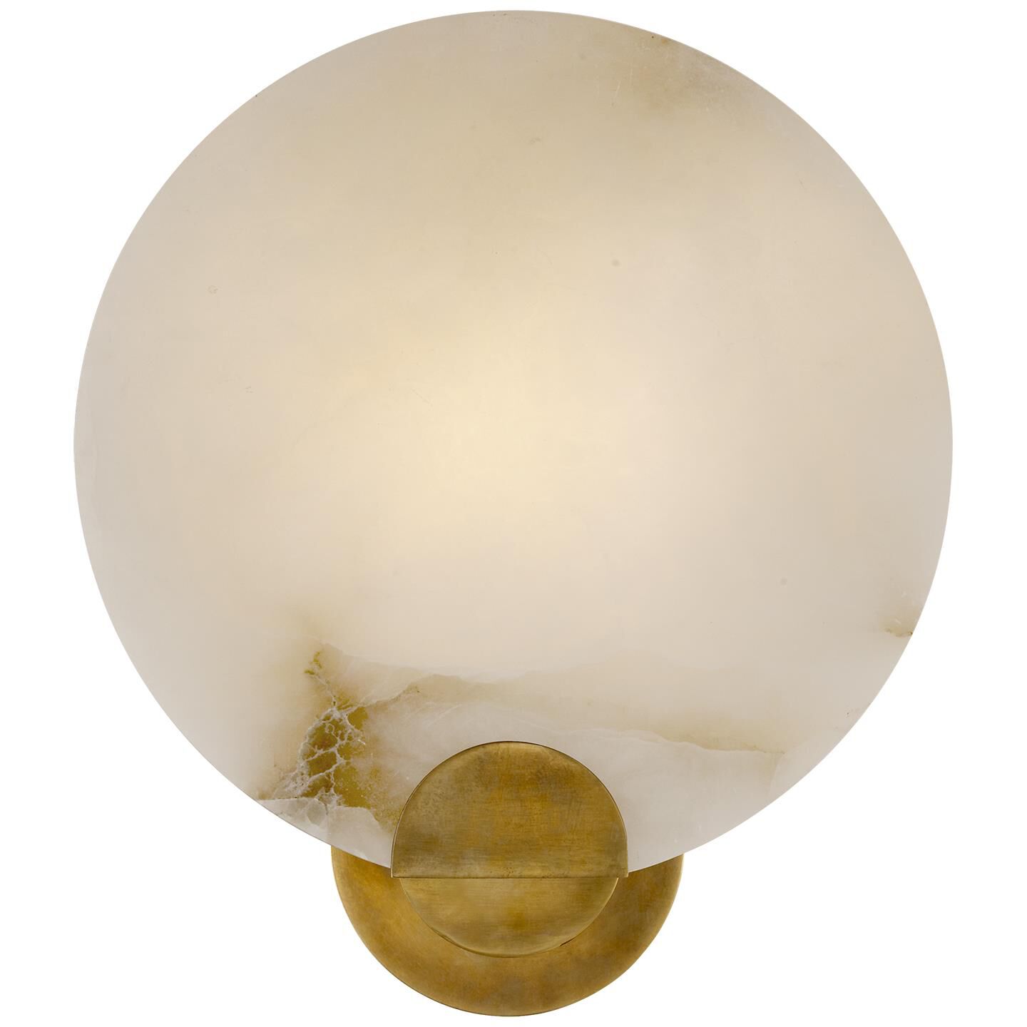 Shown in Hand-Rubbed Antique Brass finish and Alabaster glass