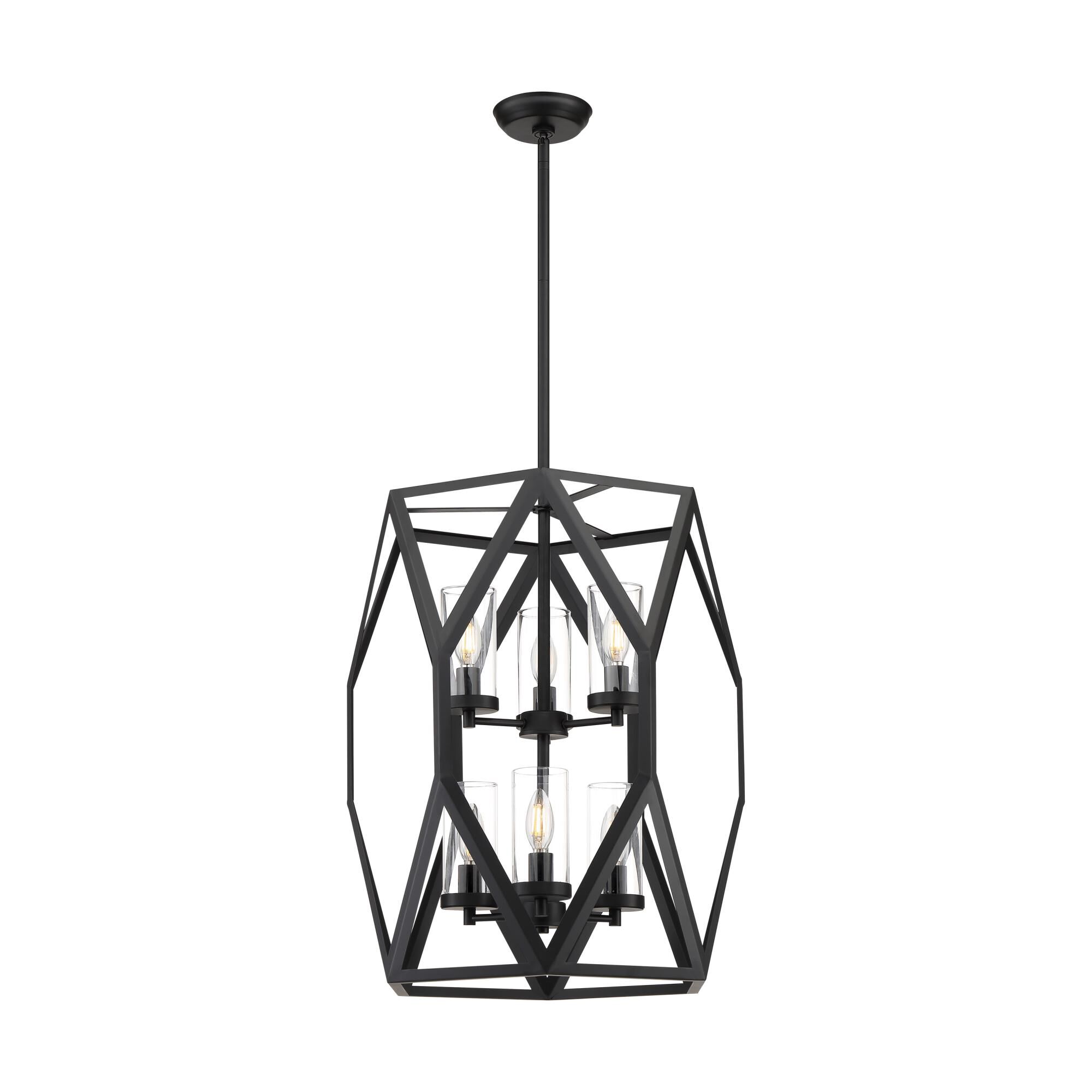 Shown in Black finish and Clear glass